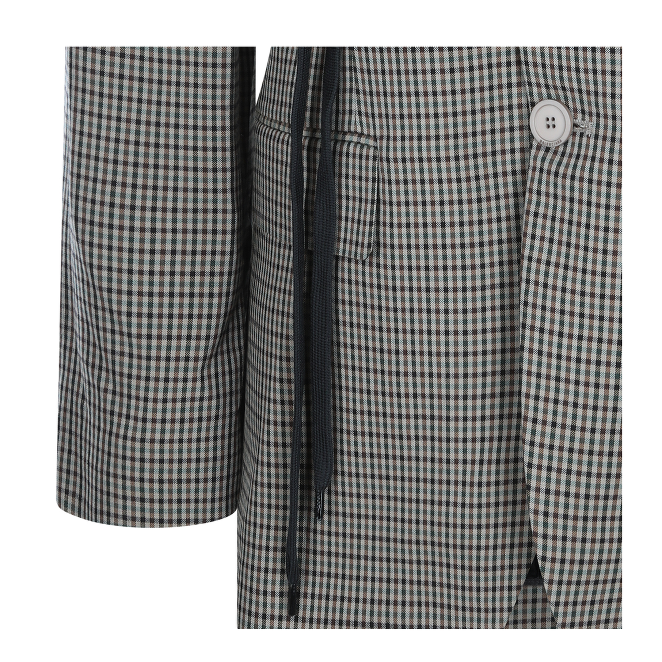 Wrap Tailored Jacket in Khaki/Brown - Image 4