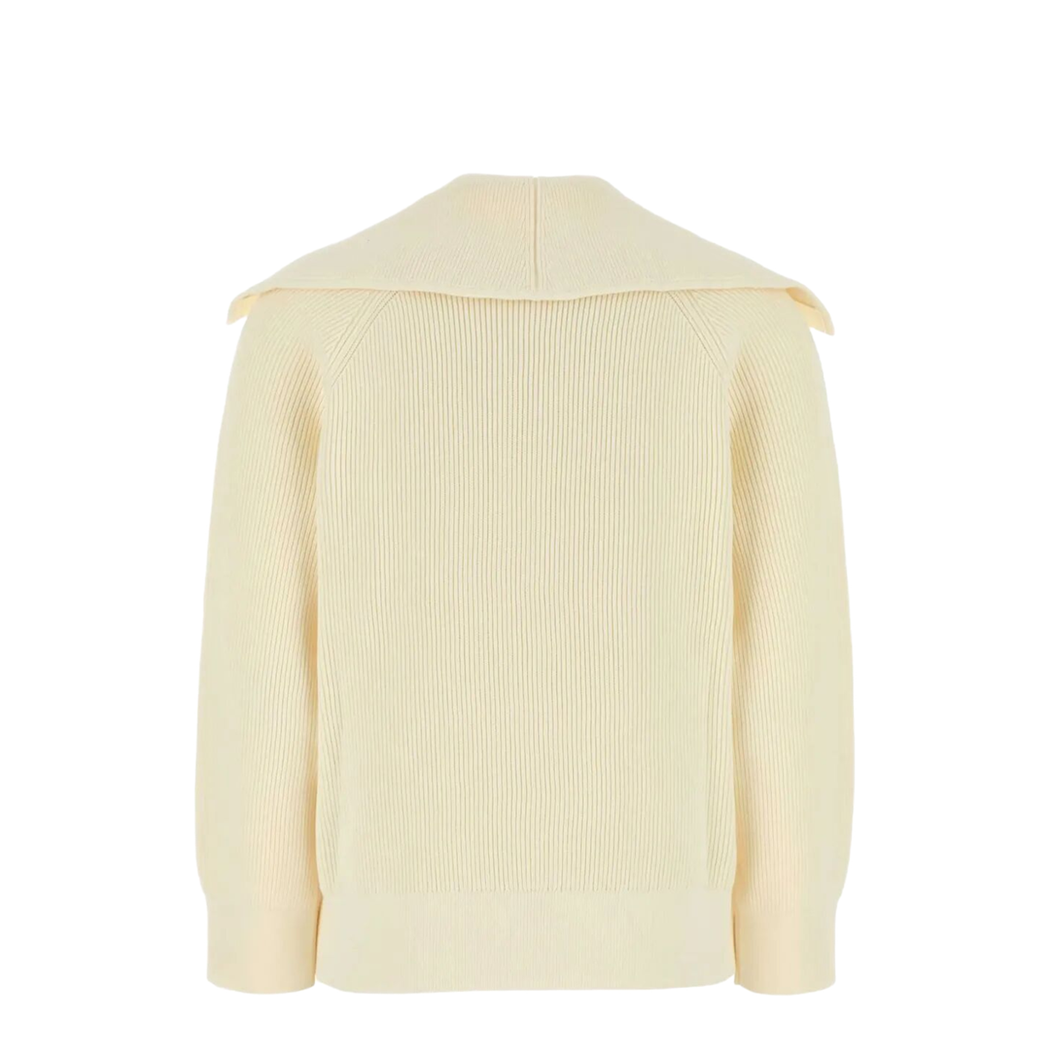 Knot Buttons Ribbed Wool Cardigan - Image 2