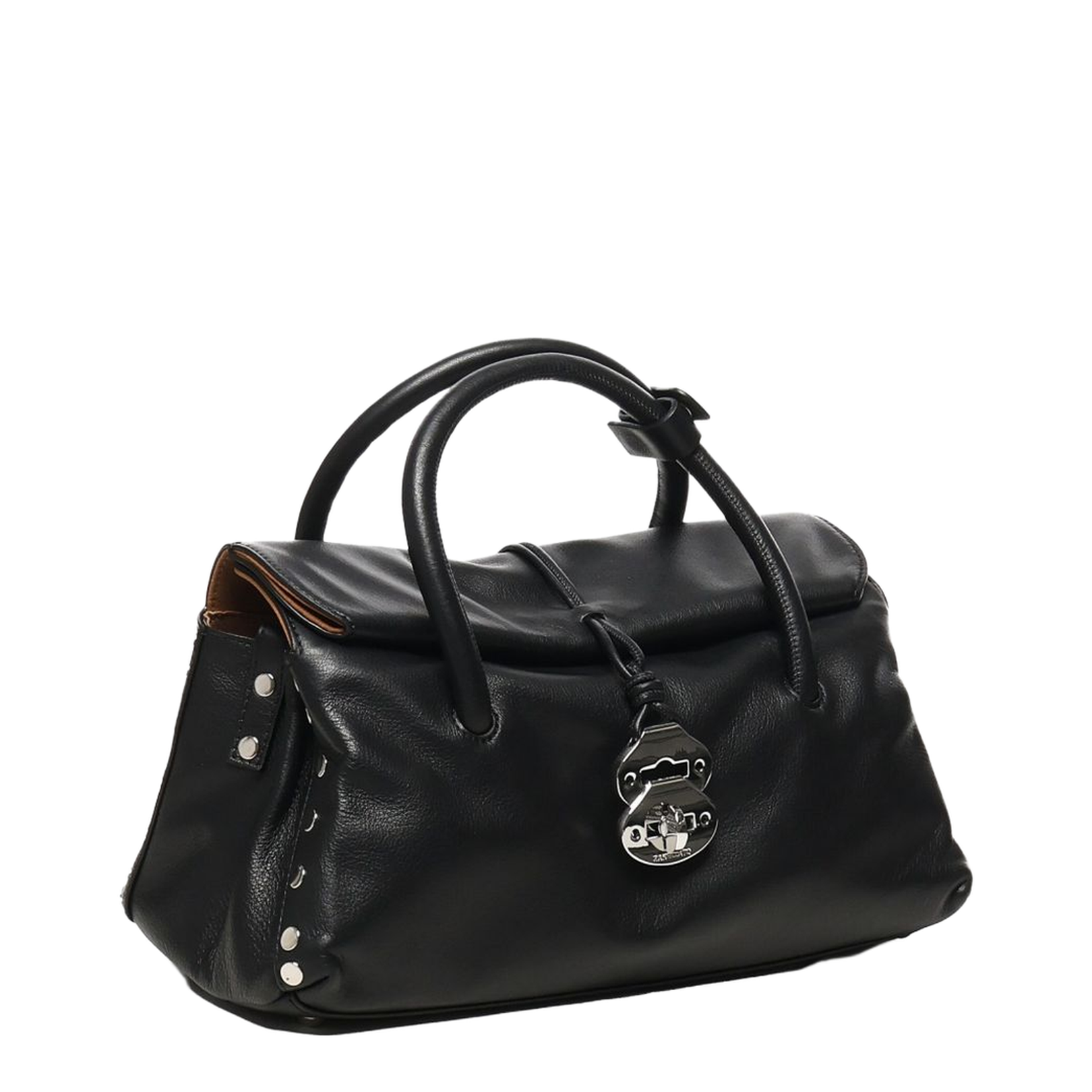 Dotta Saeta Small Leather Handbag Black - Image 2