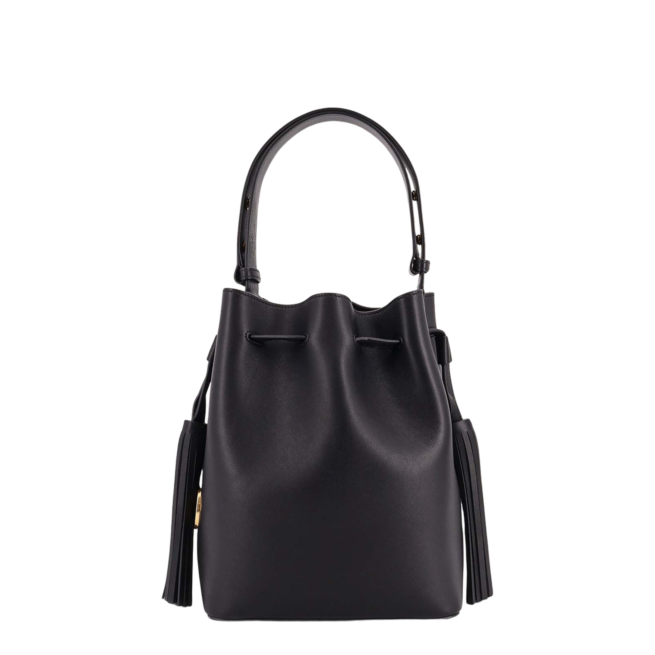 So Seau Leather Bucket Bag with Metal VLogo - Image 2