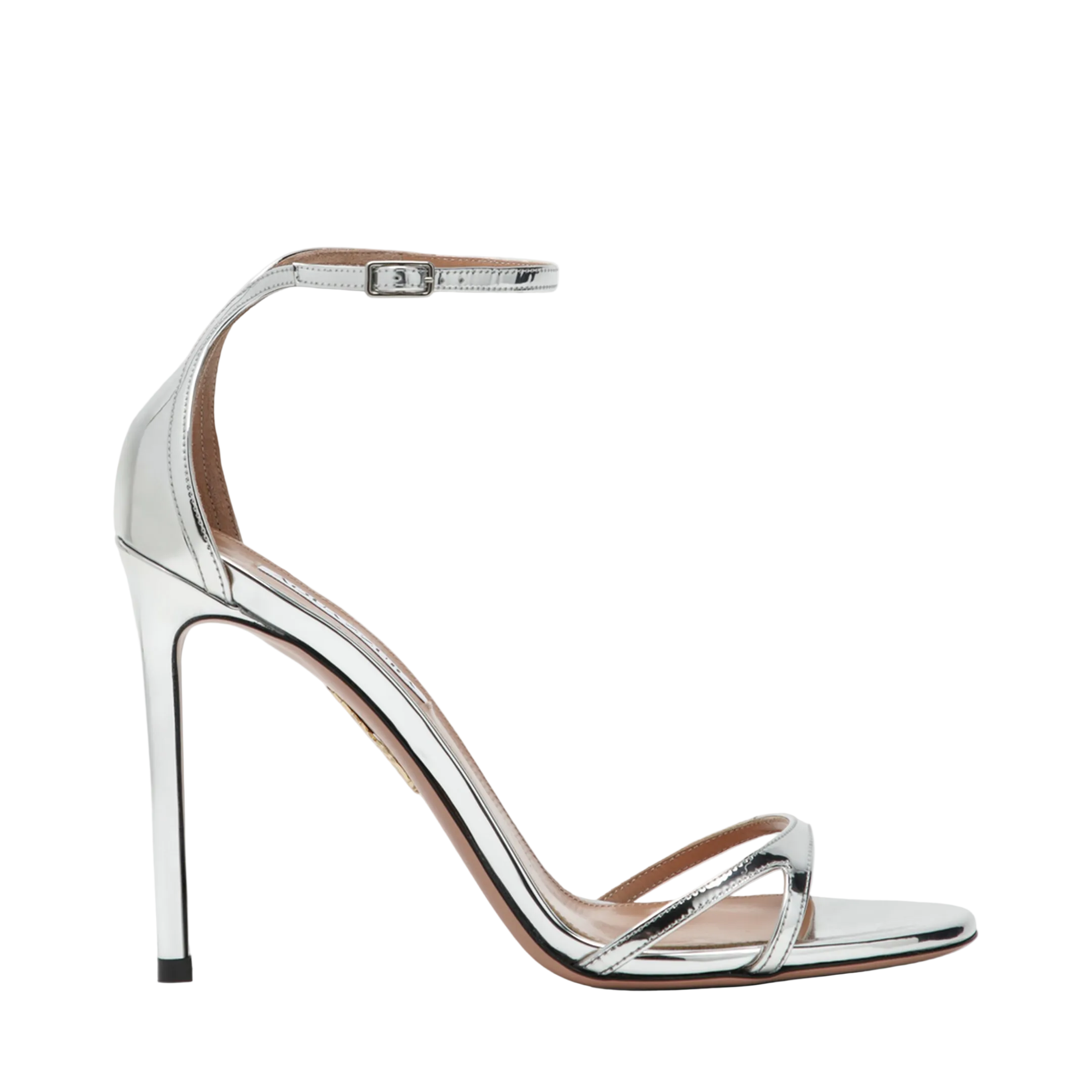 Nuda 85 Sandals in Silver Metallic Leather - Image 1