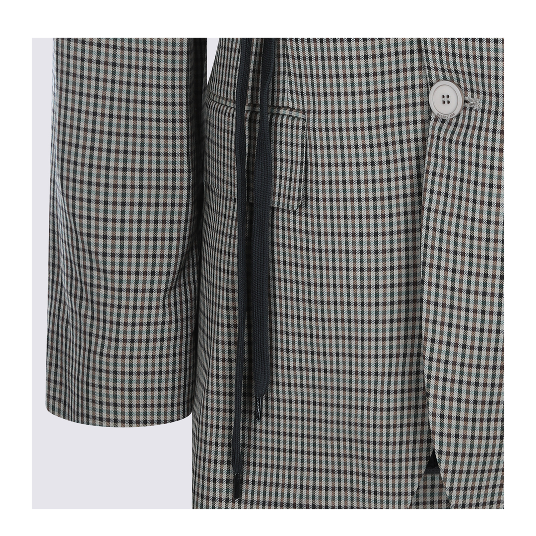 Wrap Tailored Jacket in Khaki/Brown - Image 8