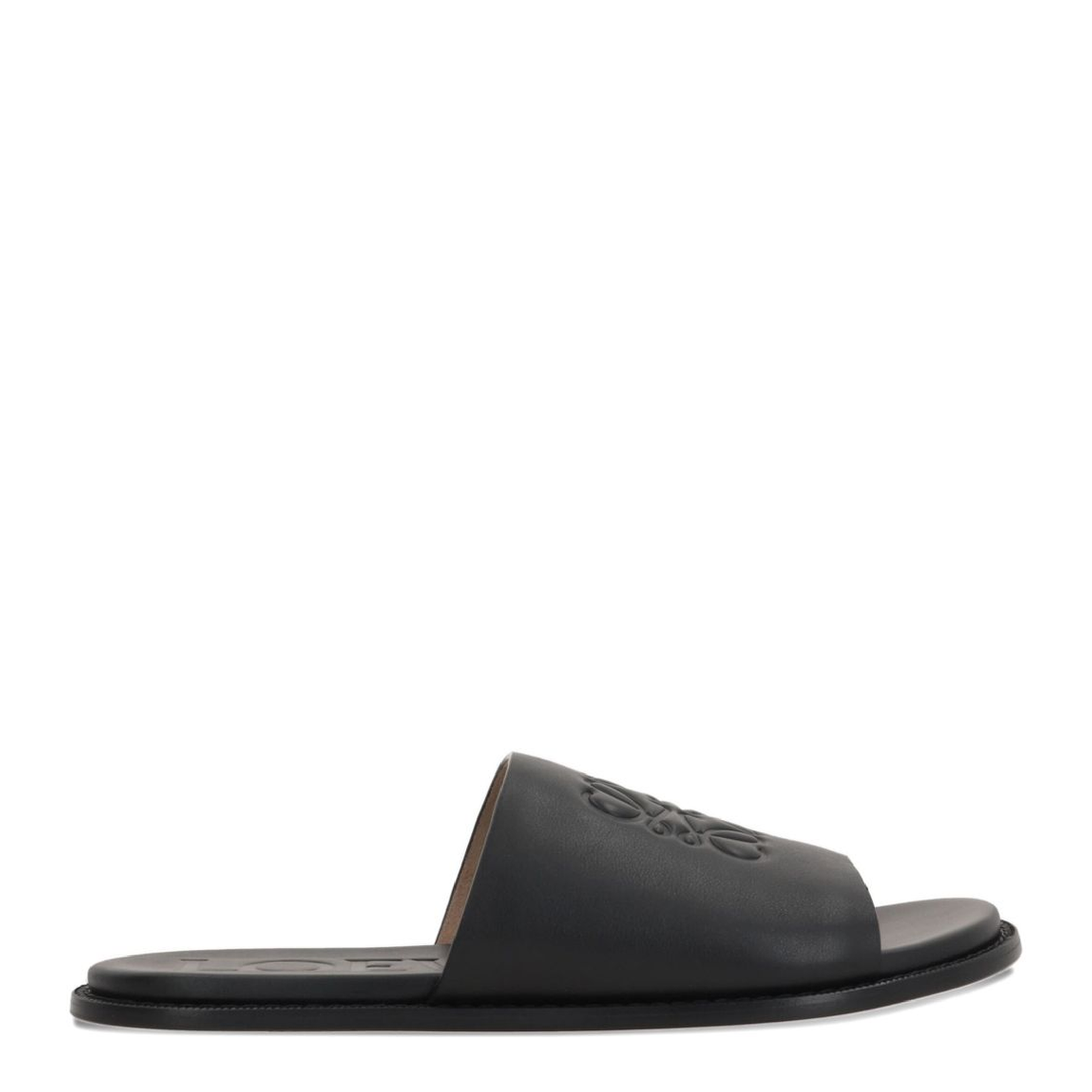 Flex Anagram Slide in Soft Calfskin Black - Image 1