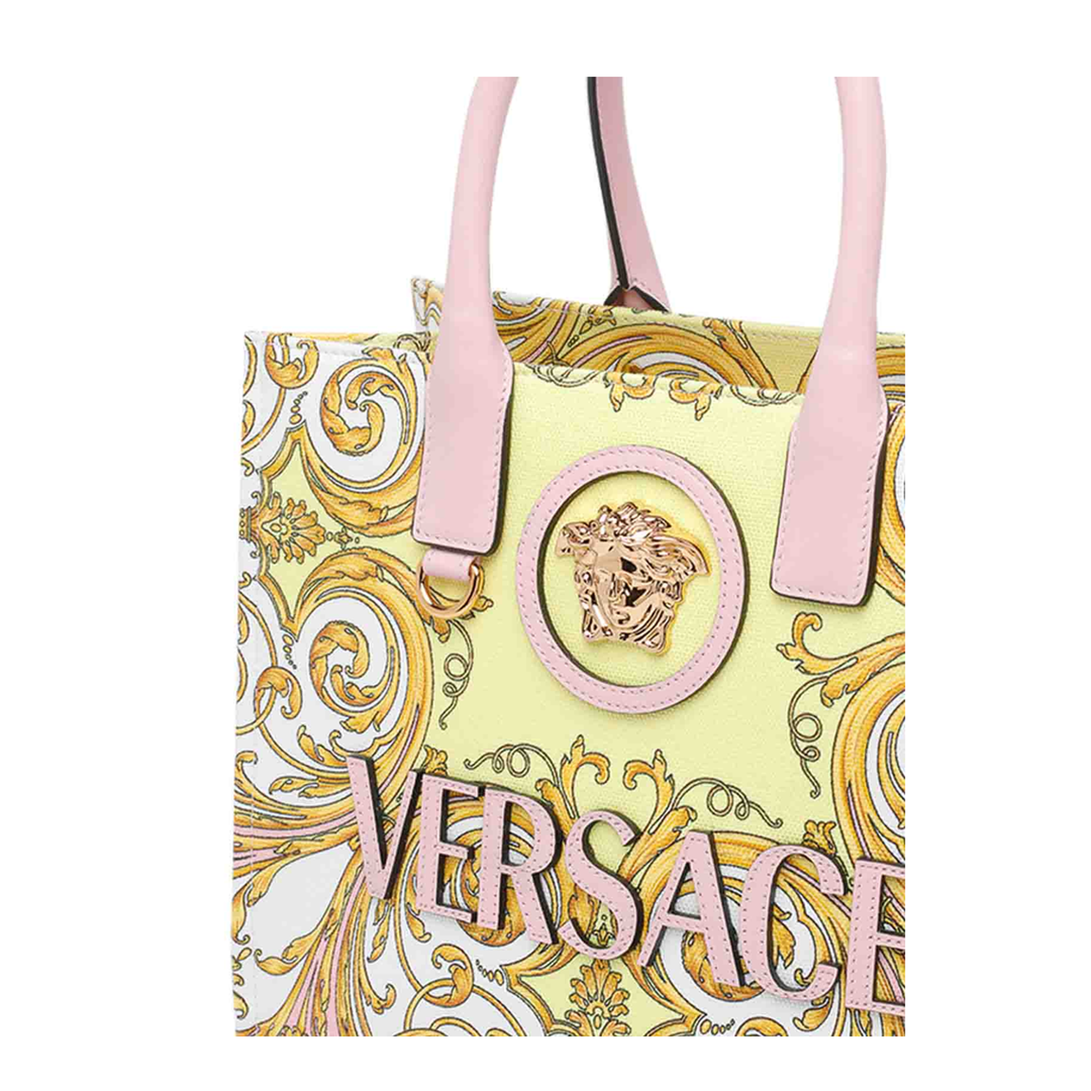 Small Canvas Tote - Pink+Gold - Image 5