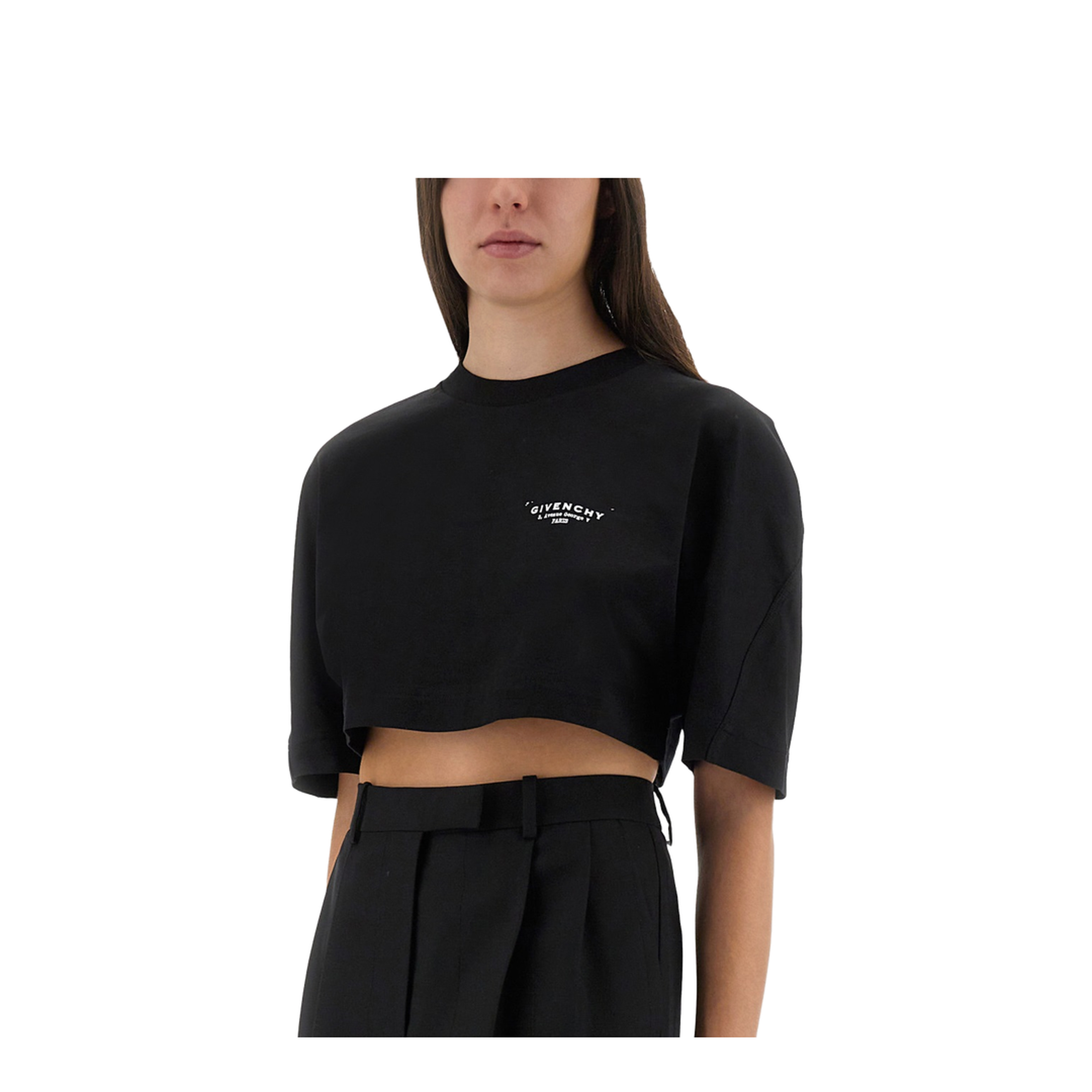 Cropped T-Shirt with Logo Print - Image 4