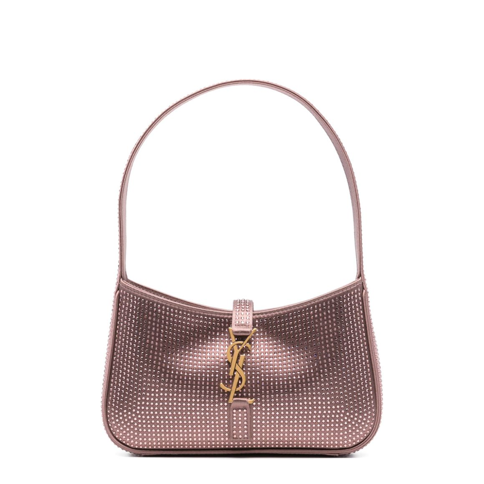 Le 5 à 7 Mini Satin and crystals Shoulder Bags - Pastel pink - Image 1