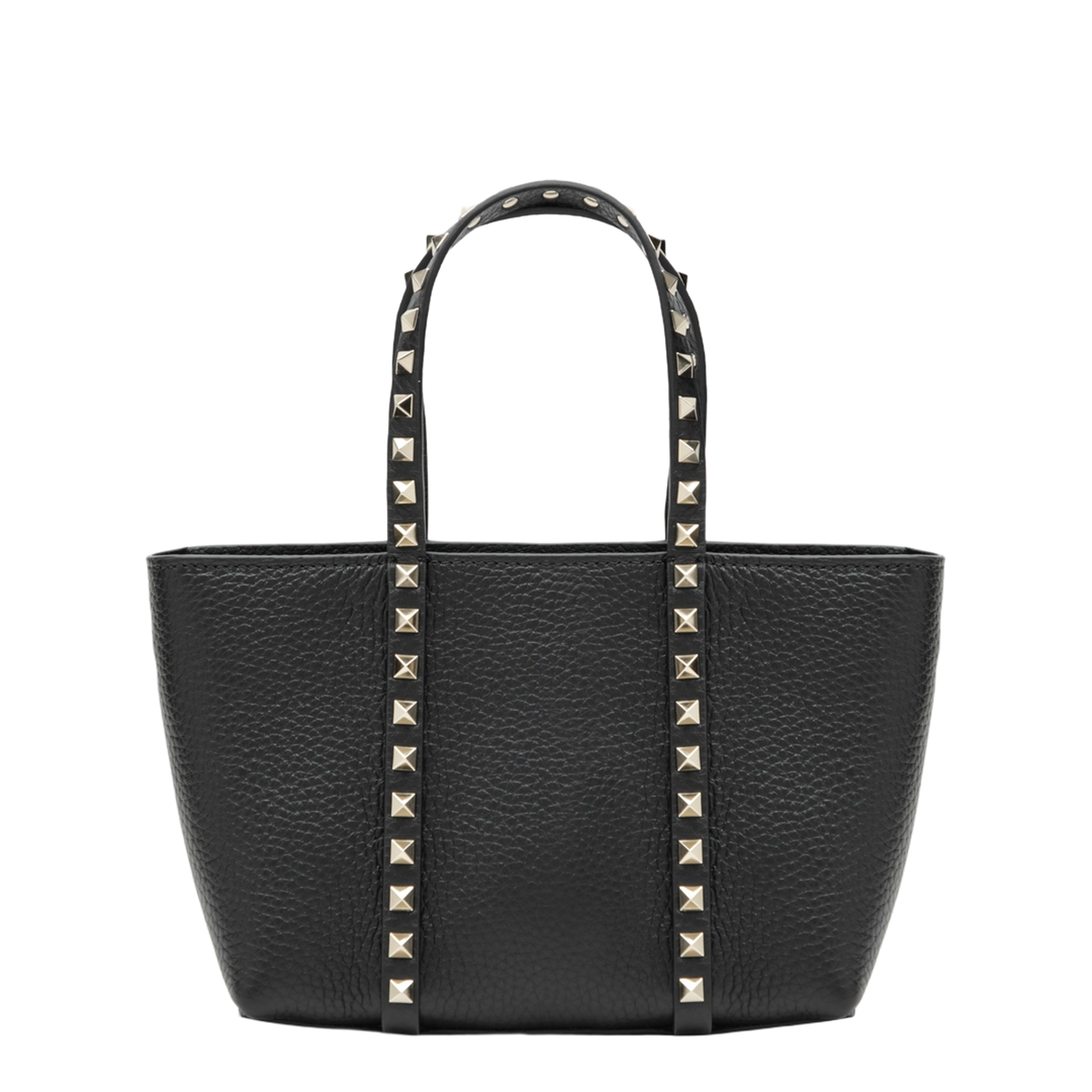 Rockstud Small Calfskin Shopping Bag - Black - Image 1