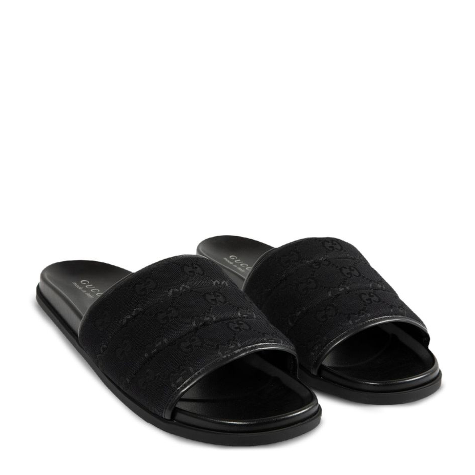 Slide Sandal in Black Padded Canvas - Image 3