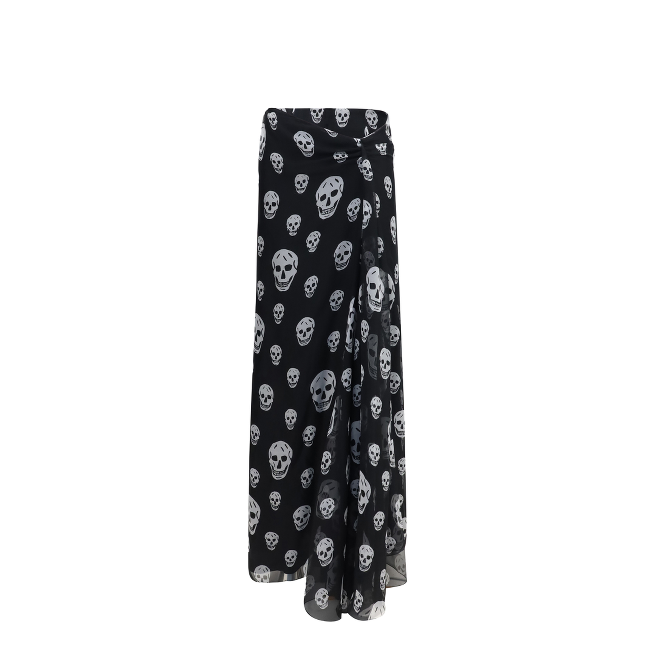 Draped Long Skull Skirt - Image 1