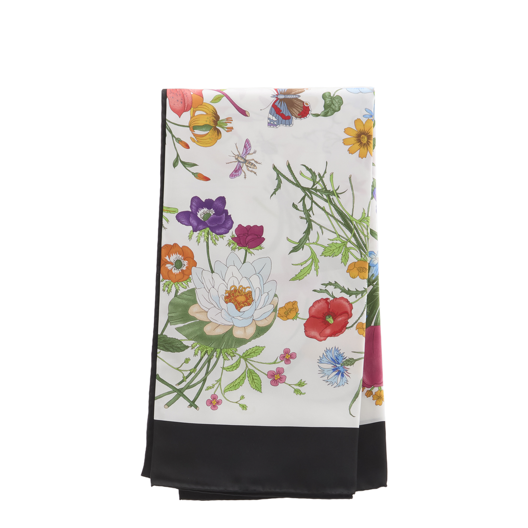 Printed Flora Silk Twill Carré - Image 1