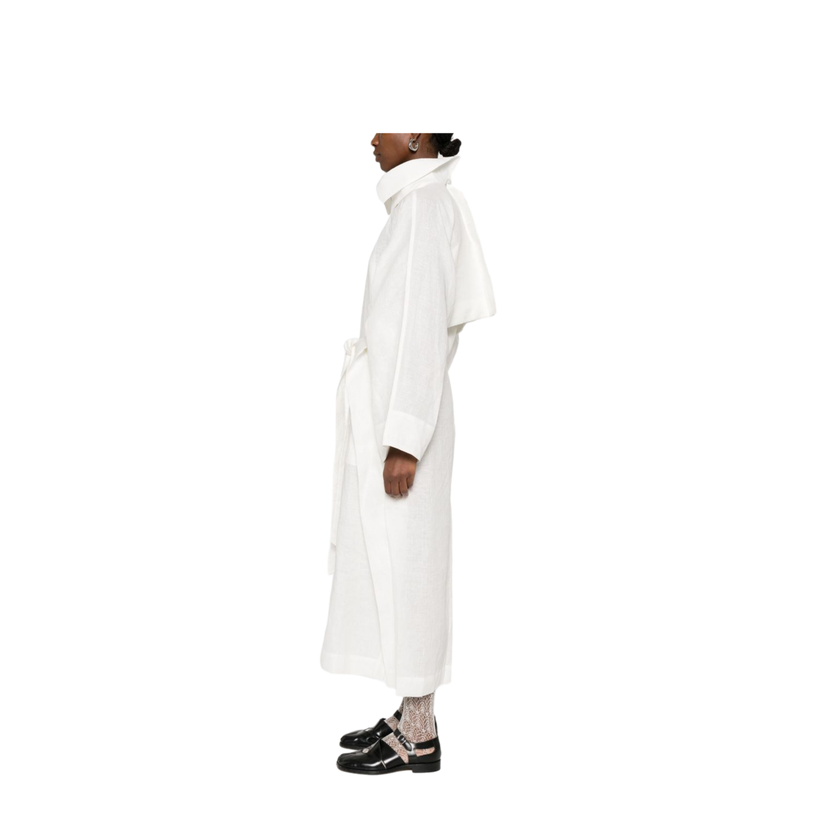 Double-Breasted Button Fastening Coat - Image 5