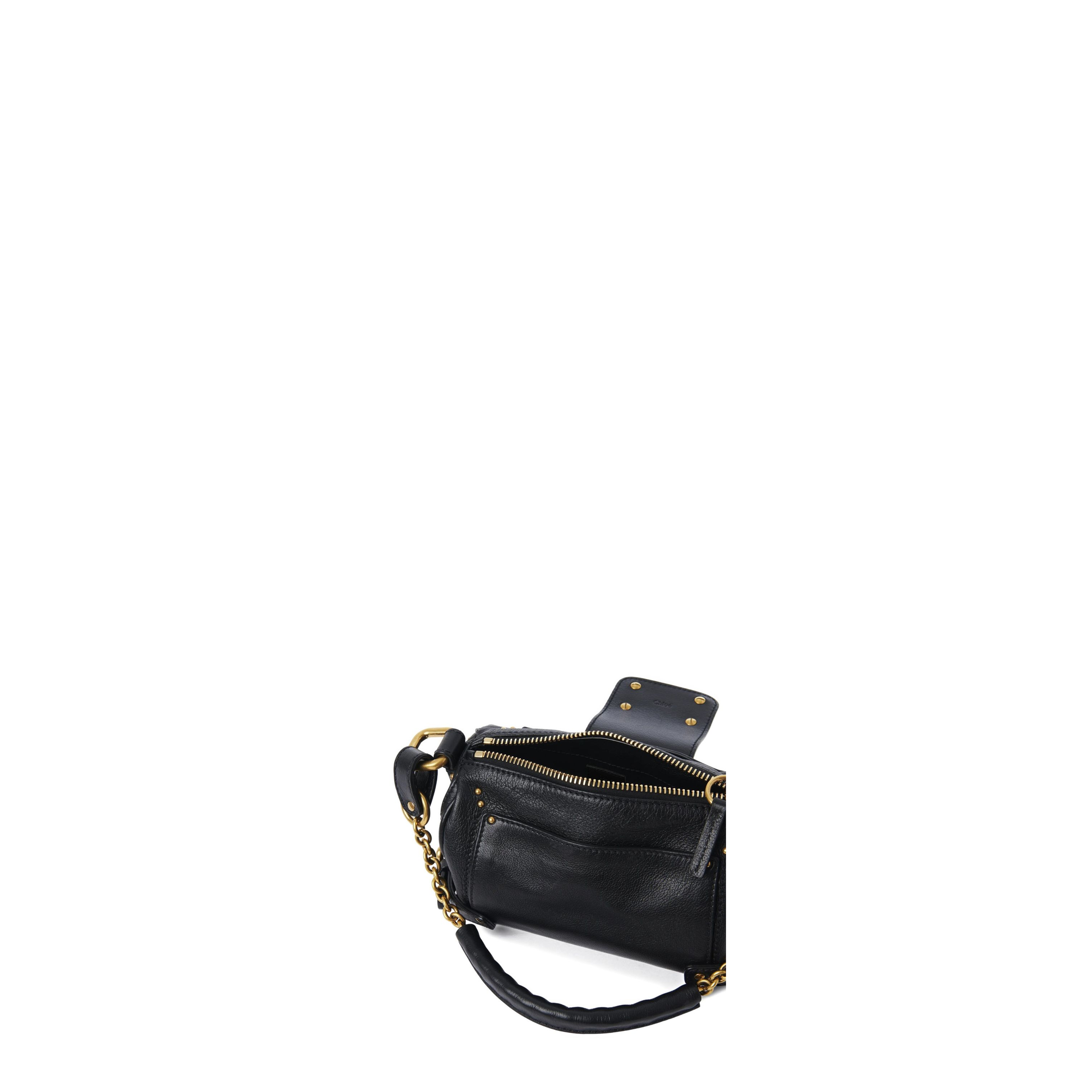 Small Paddington Chain Bag in Grained Leather Black - Image 4
