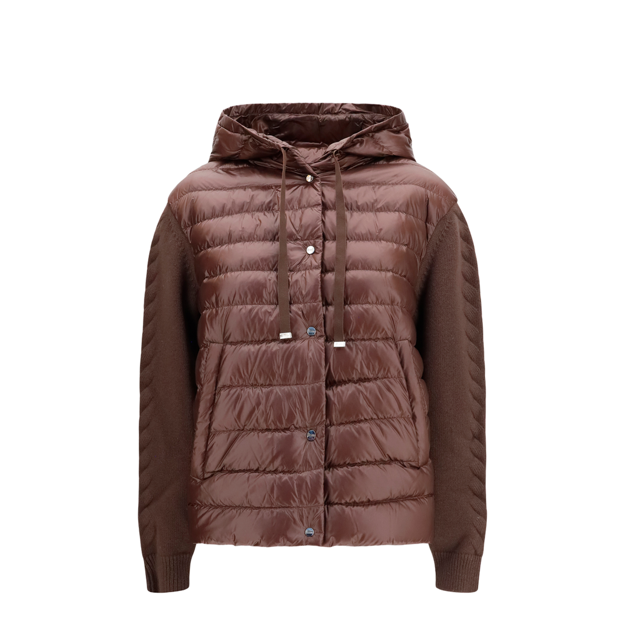 Down Jacket With Wool Sleeves - Image 1