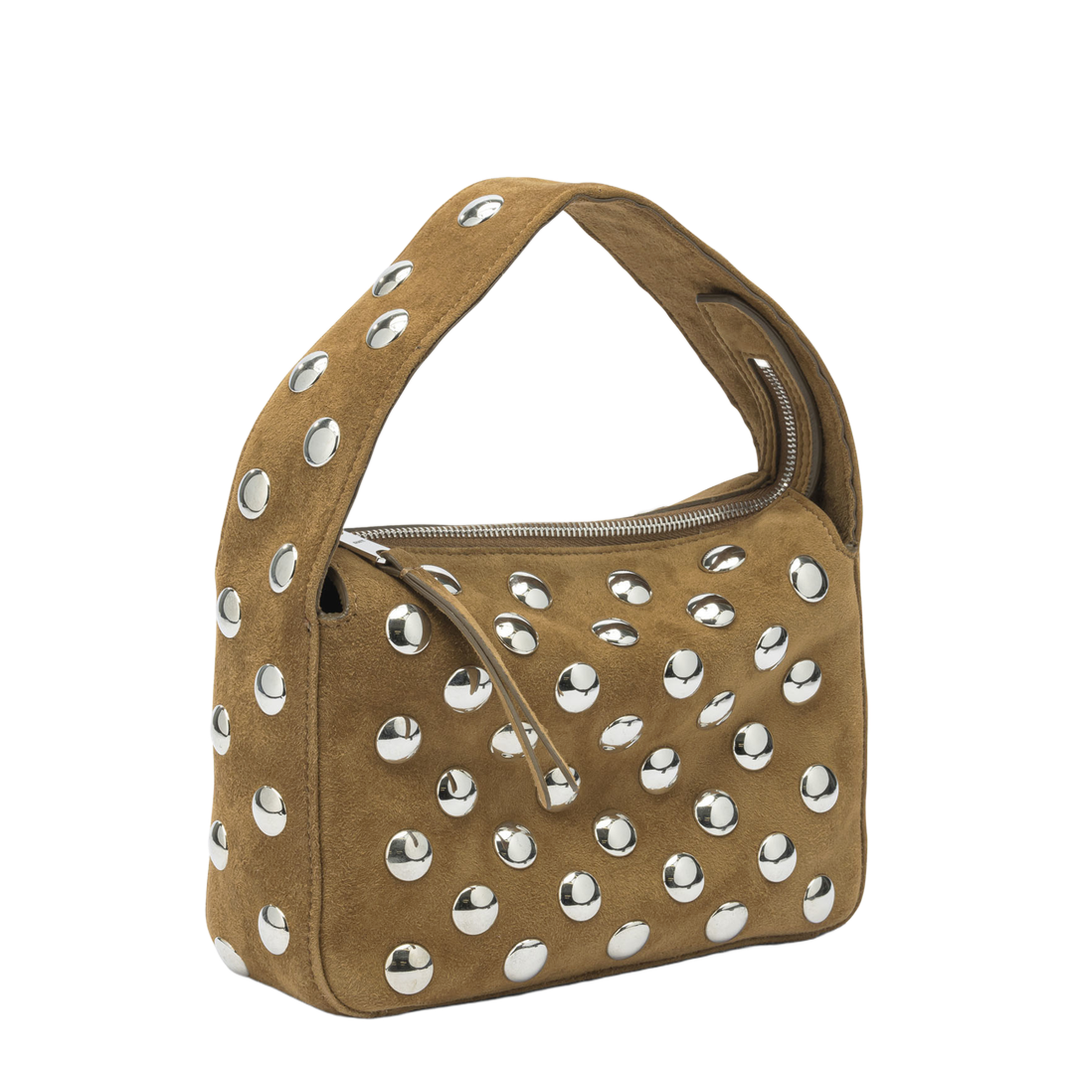 Elena Small Calfskin Suede Shoulder Bag - Mud - Image 2