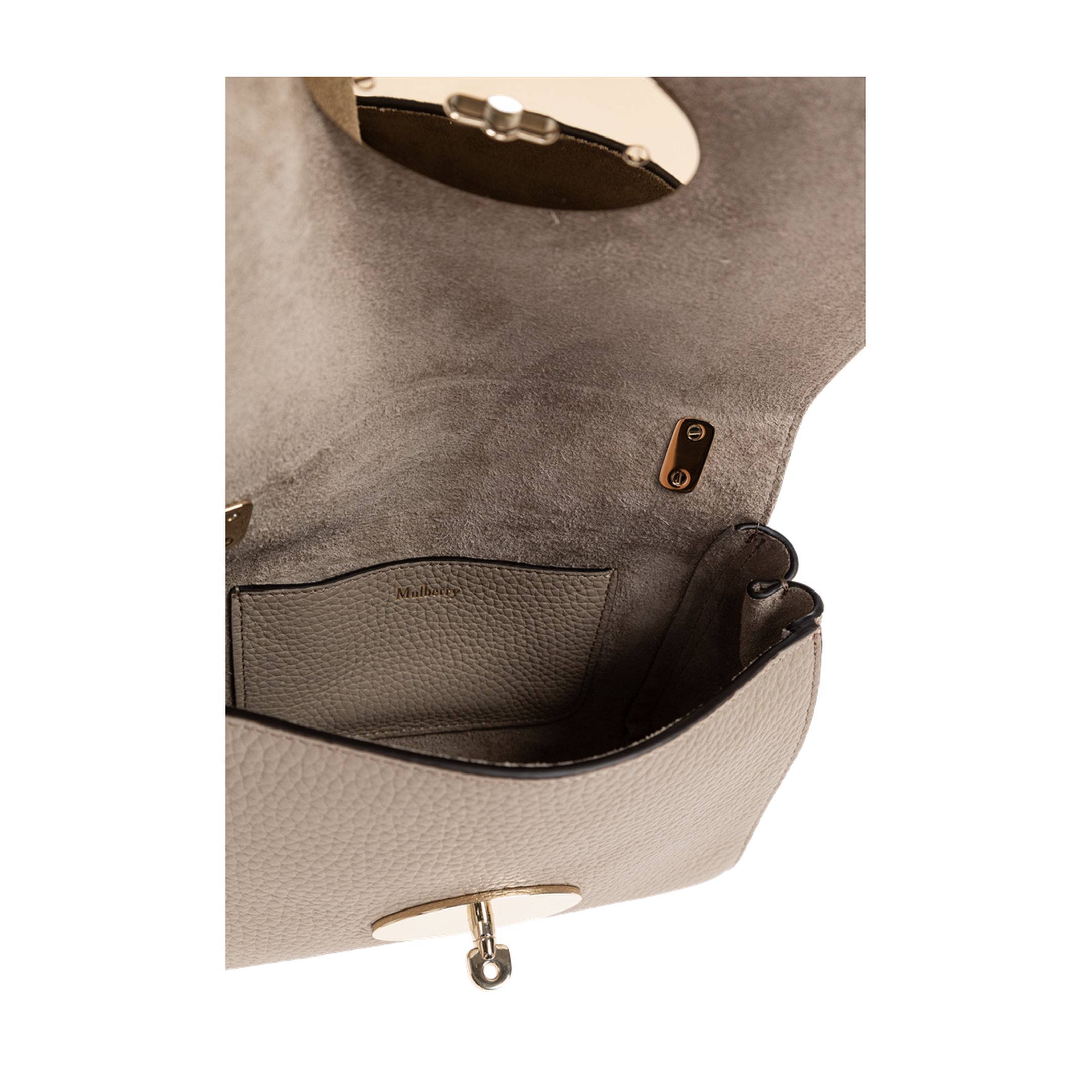 Lily Medium Heavy Grain Leather Shoulder Bag - Cashmere Taupe - Image 5