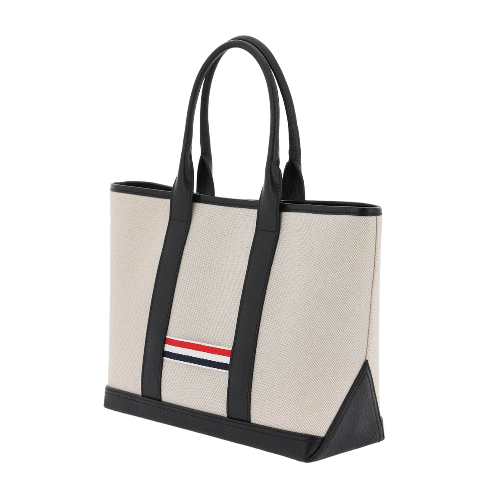 Sand Canvas Rwb-Stripe Shopping Bag - Image 2