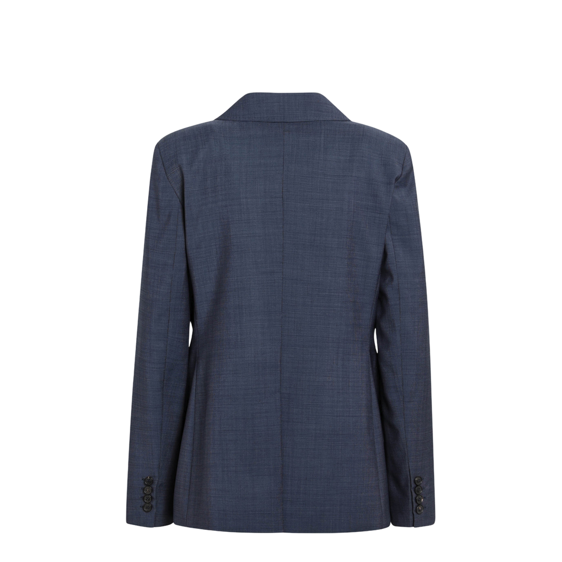 Double-Breasted Jacket in Denim Blue Wool Canvas - Image 2