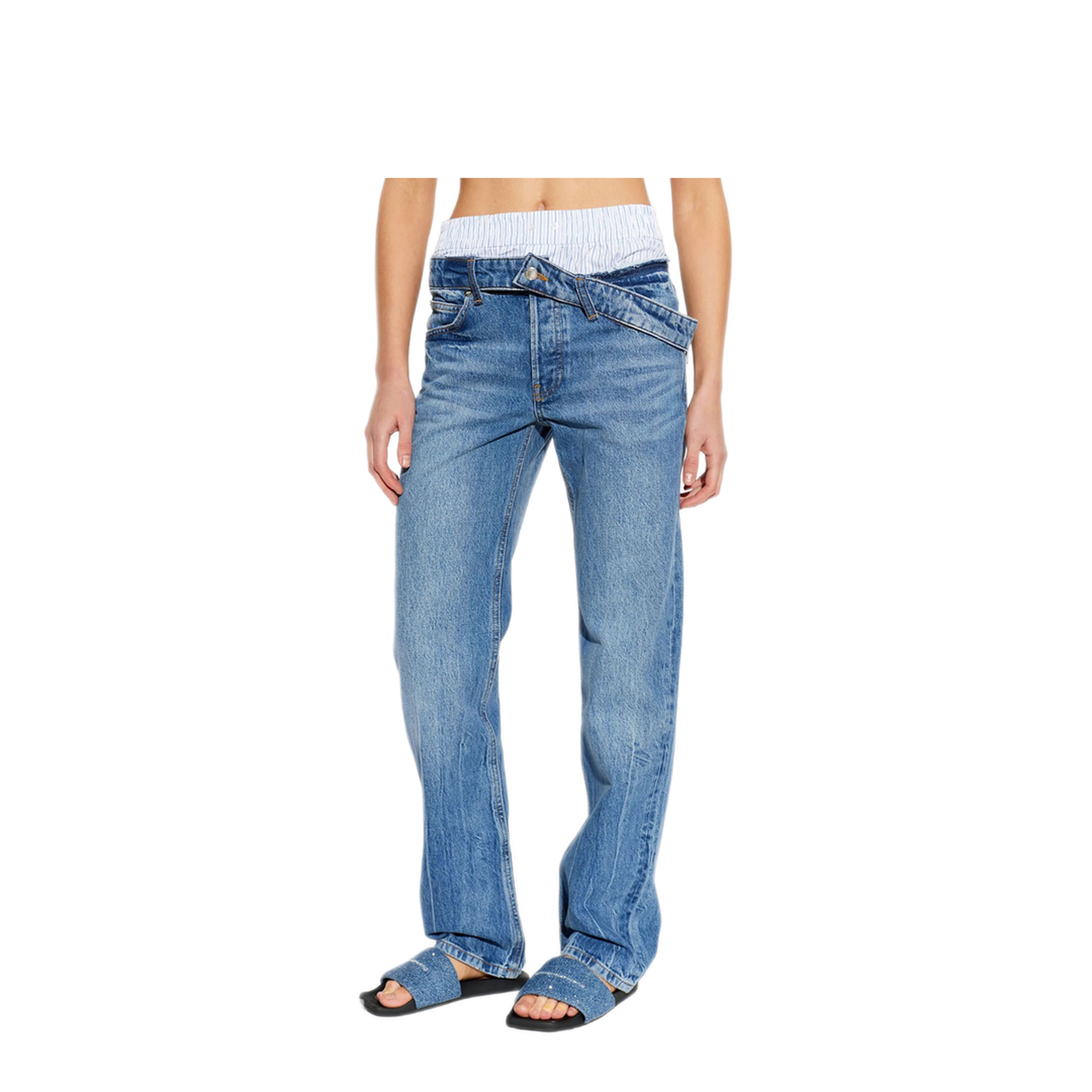 Boxer Detail and Drop Waistband Slim Fit Jeans - Image 2