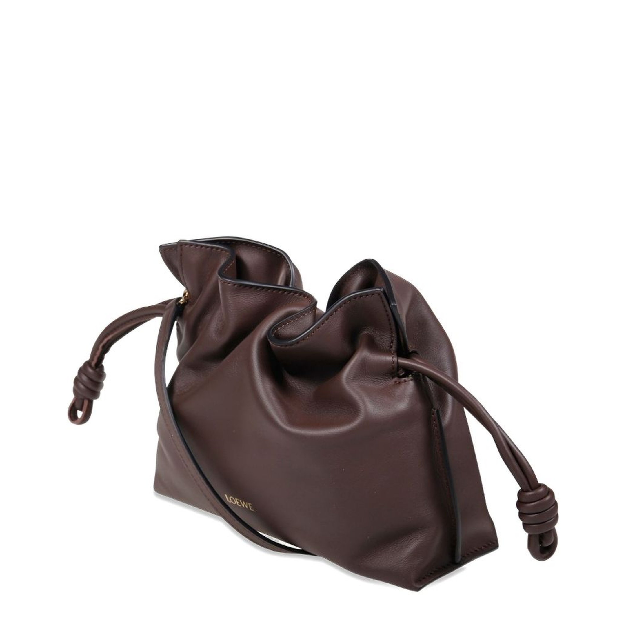 Flamenco Mini Leather Clutch Bags - Chocolate - Image 2