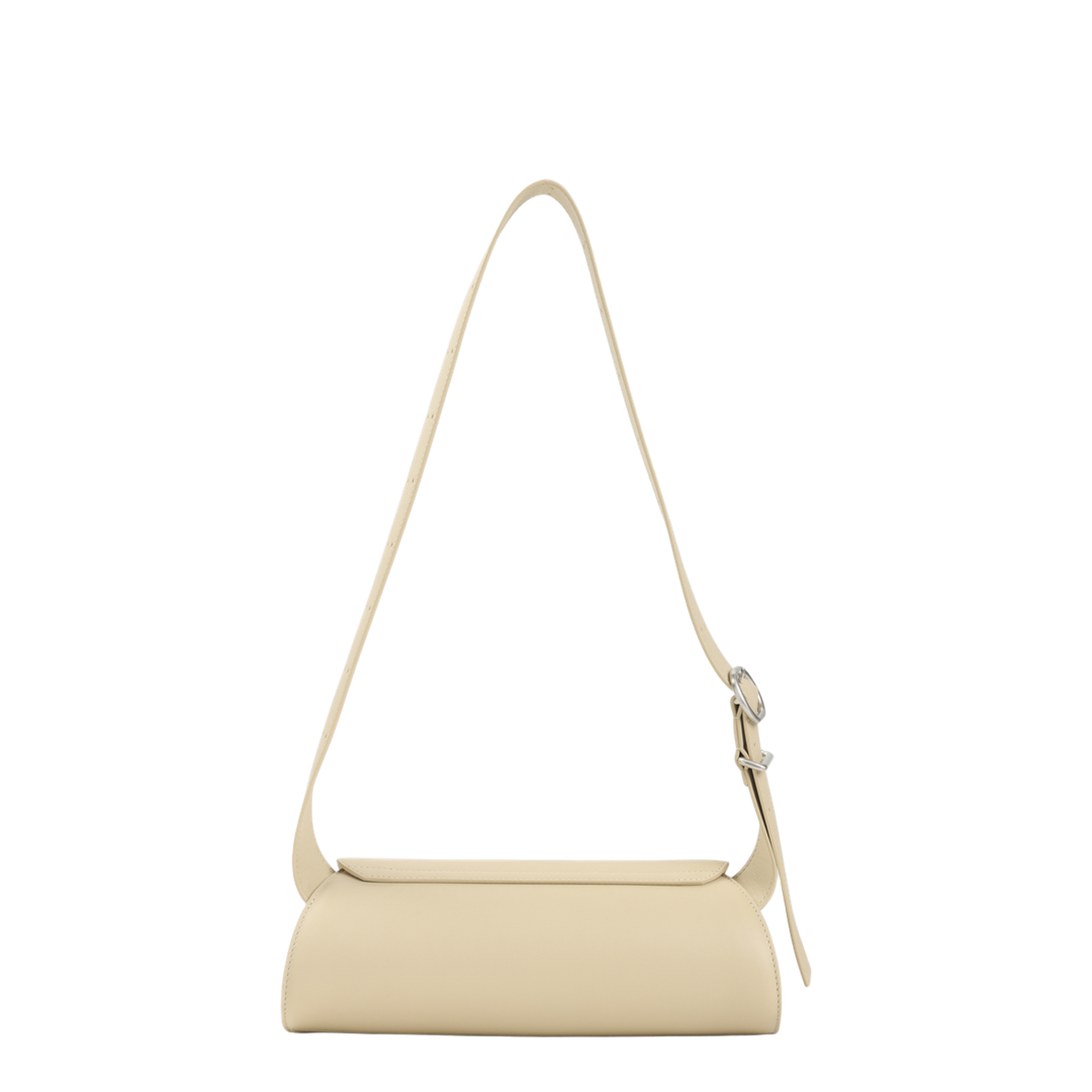 Beige Leather Small Cannolo Shoulder Bag - Image 3