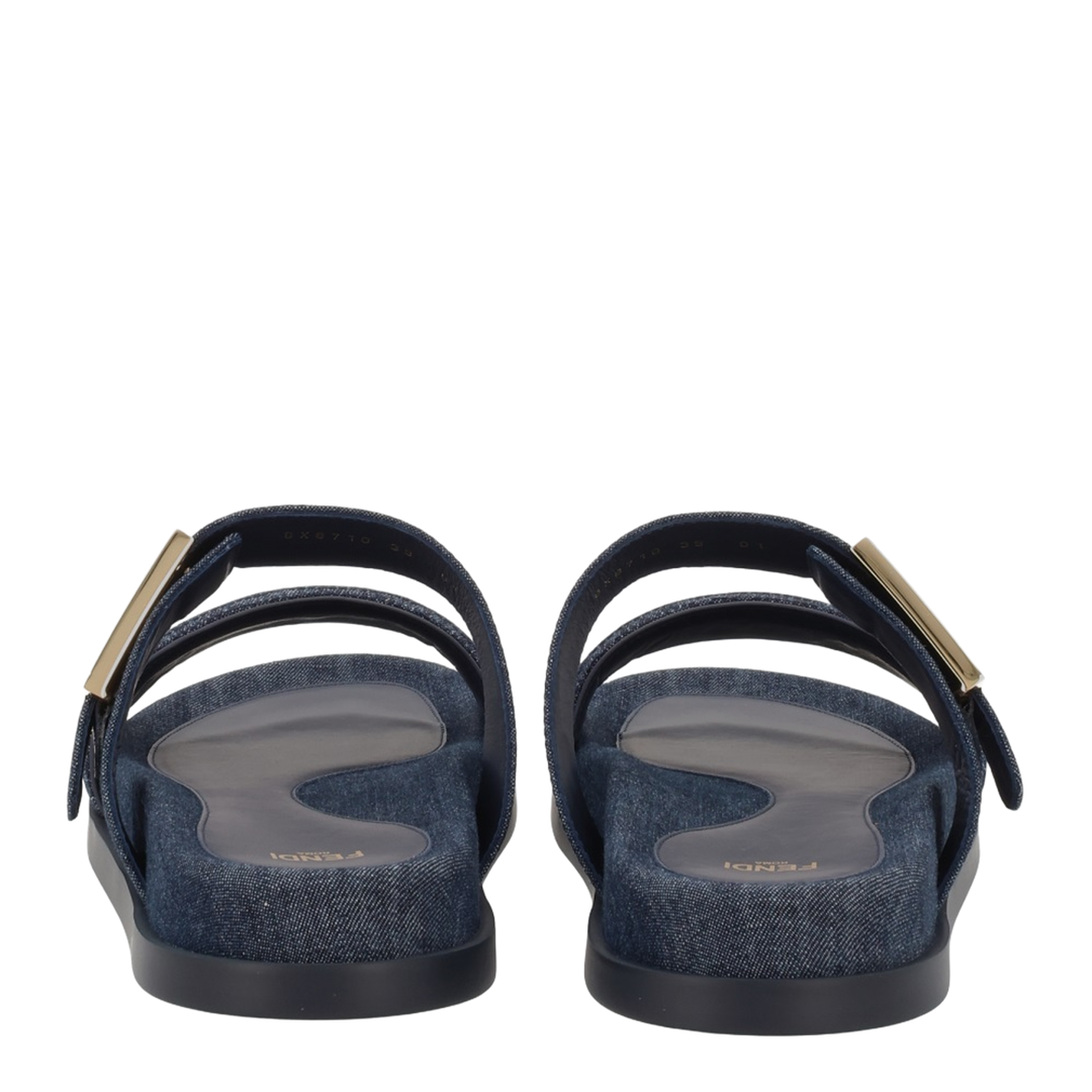 Dark Blue Denim Fabric Slides - Image 4