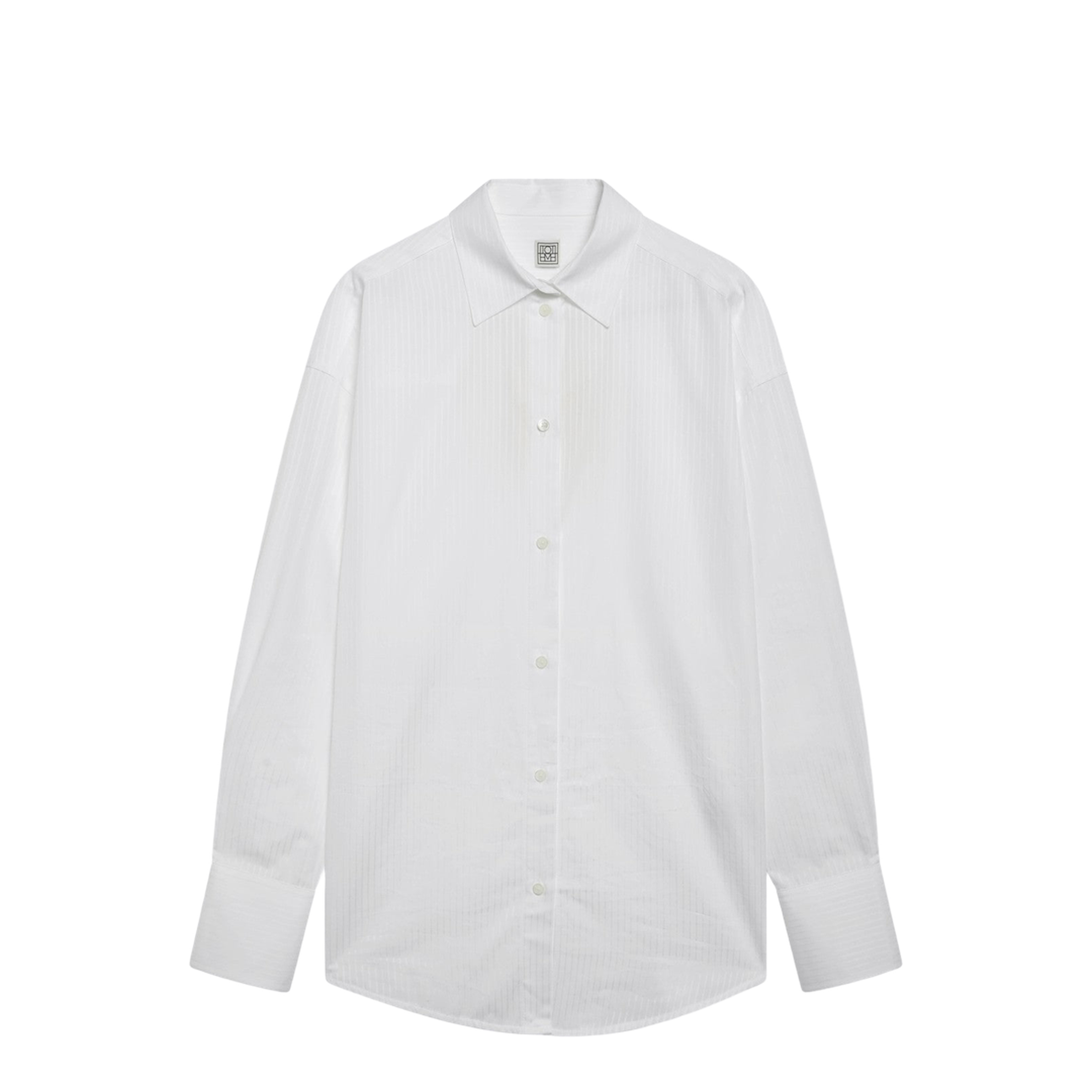 White Oversized Striped Shirt - Image 1