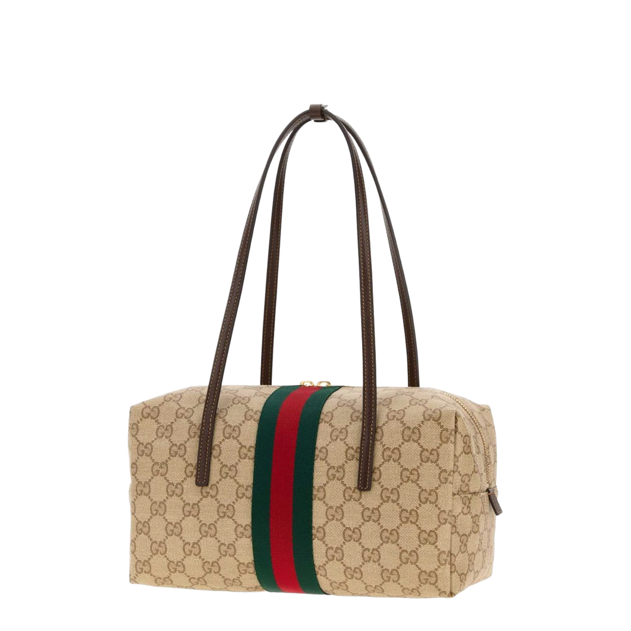 Melrose Medium Coated GG Canvas Top Handle Bag - Beige - Image 3