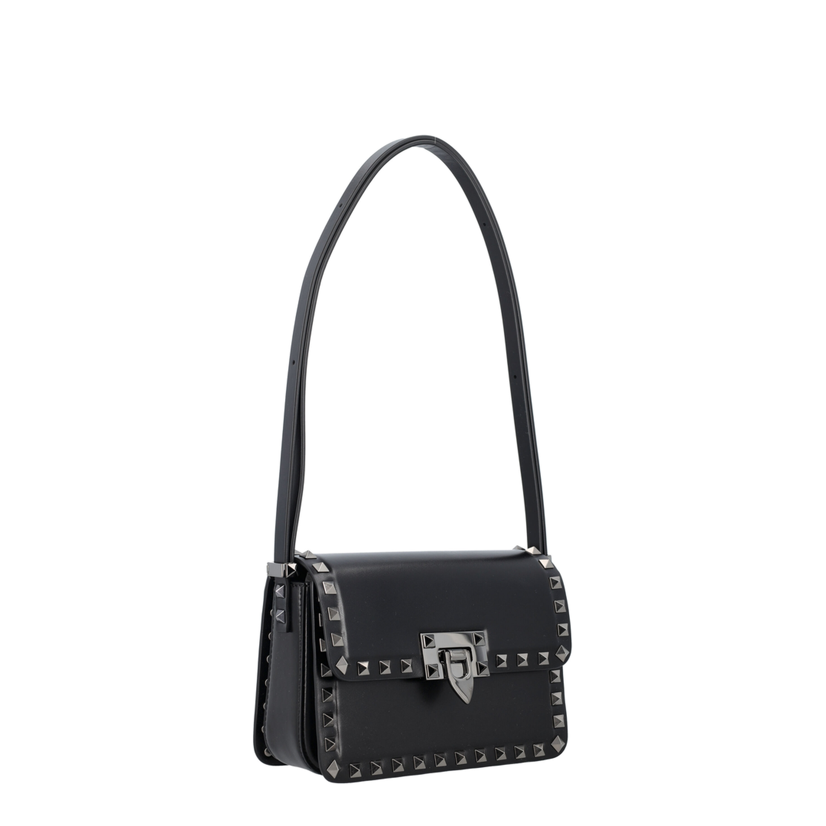 Rockstud Small Calfskin Shoulder Bag - Black - Image 2