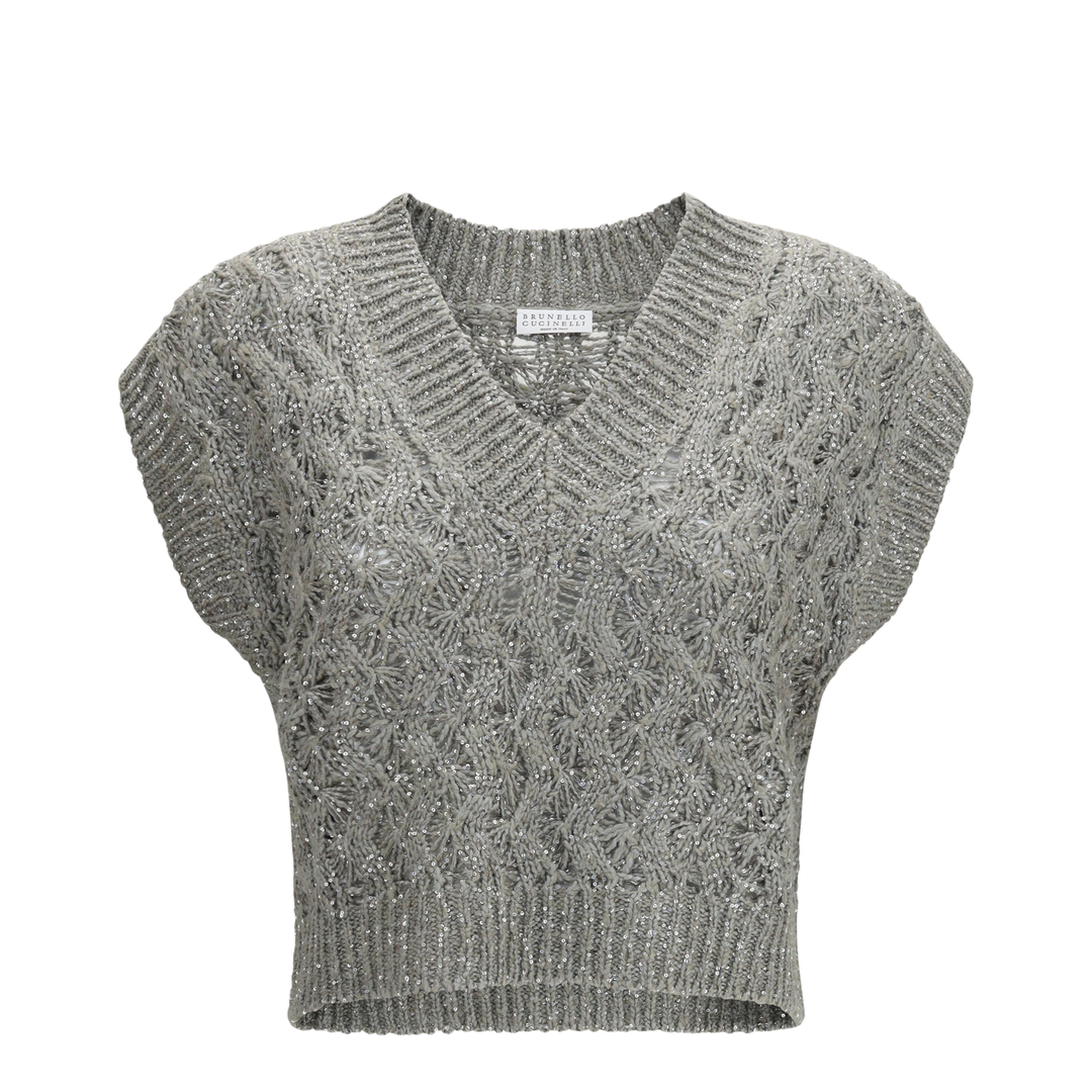 Silk Blend Sequined Vest - Image 1