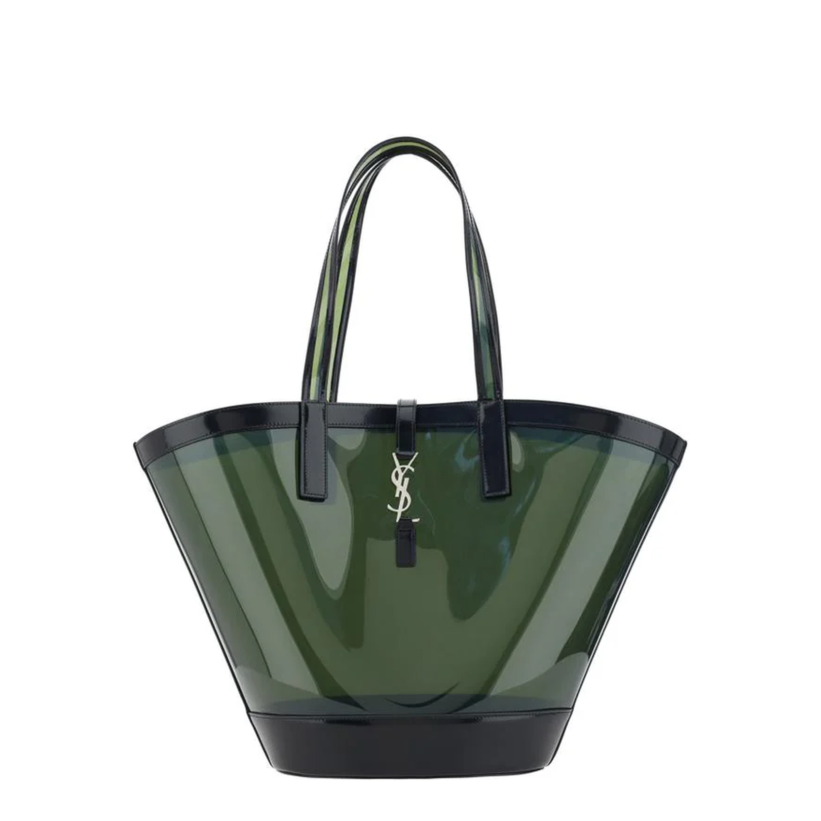 Panier Medium Vinyl and shiny leather Tote Bags - Green - Image 5