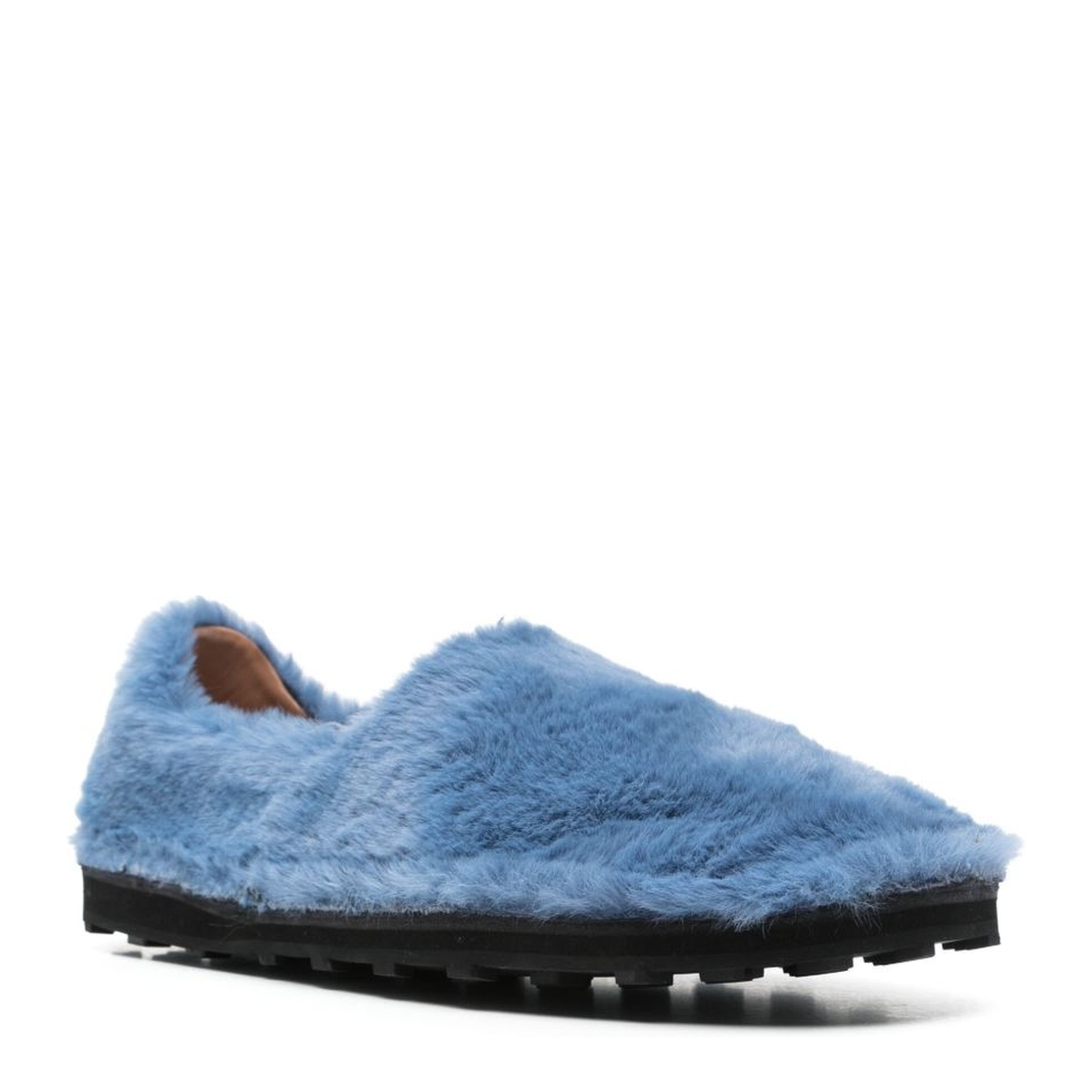 Blue Slip-On Loafer in Faux Fur - Image 2