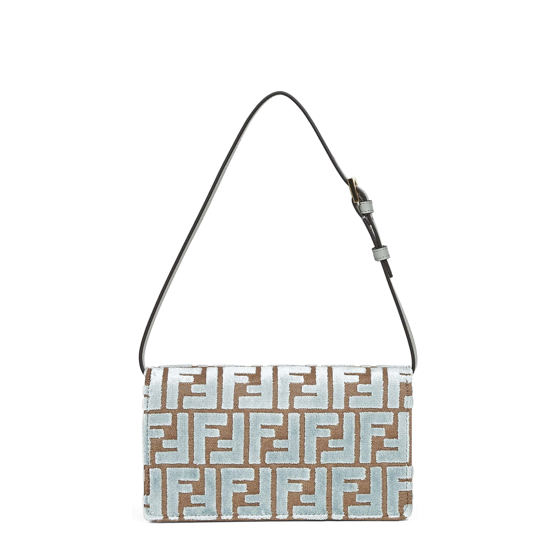 Wallet On Chain Baguette FF Jacquard Velvet Green - Image 3