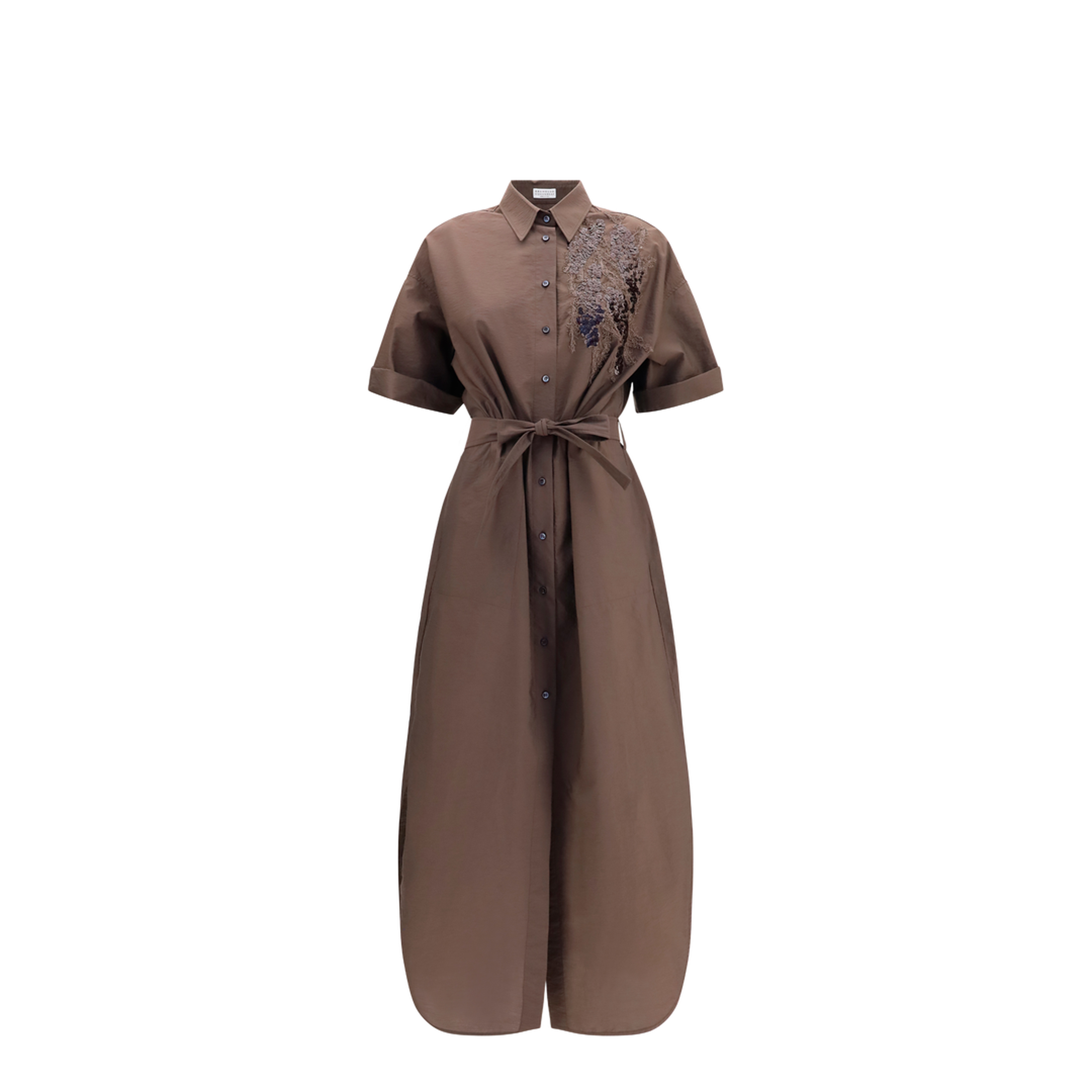 Sequined Shirt Dress With Belt - Image 1