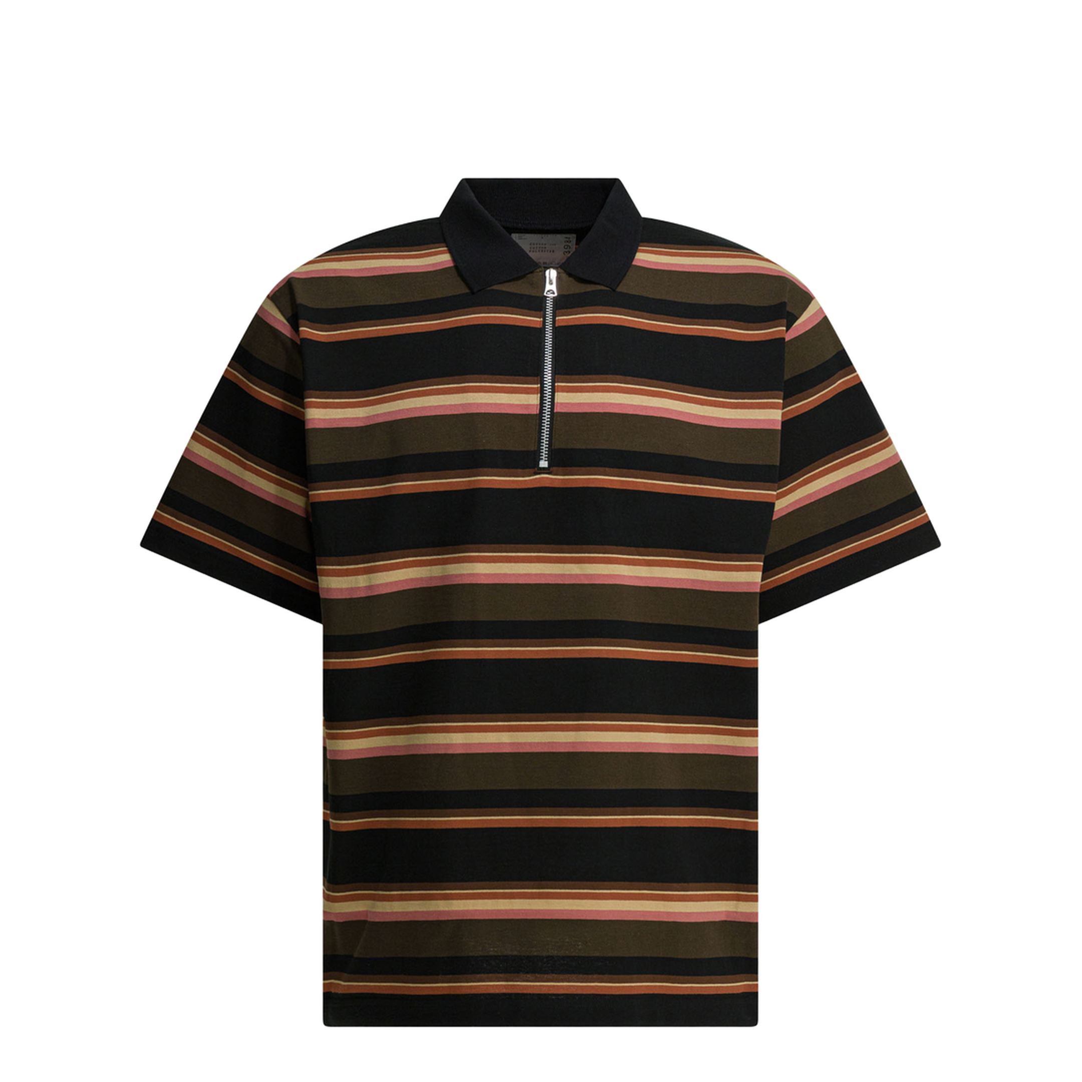 Striped Buttonless Polo Shirt - Image 1