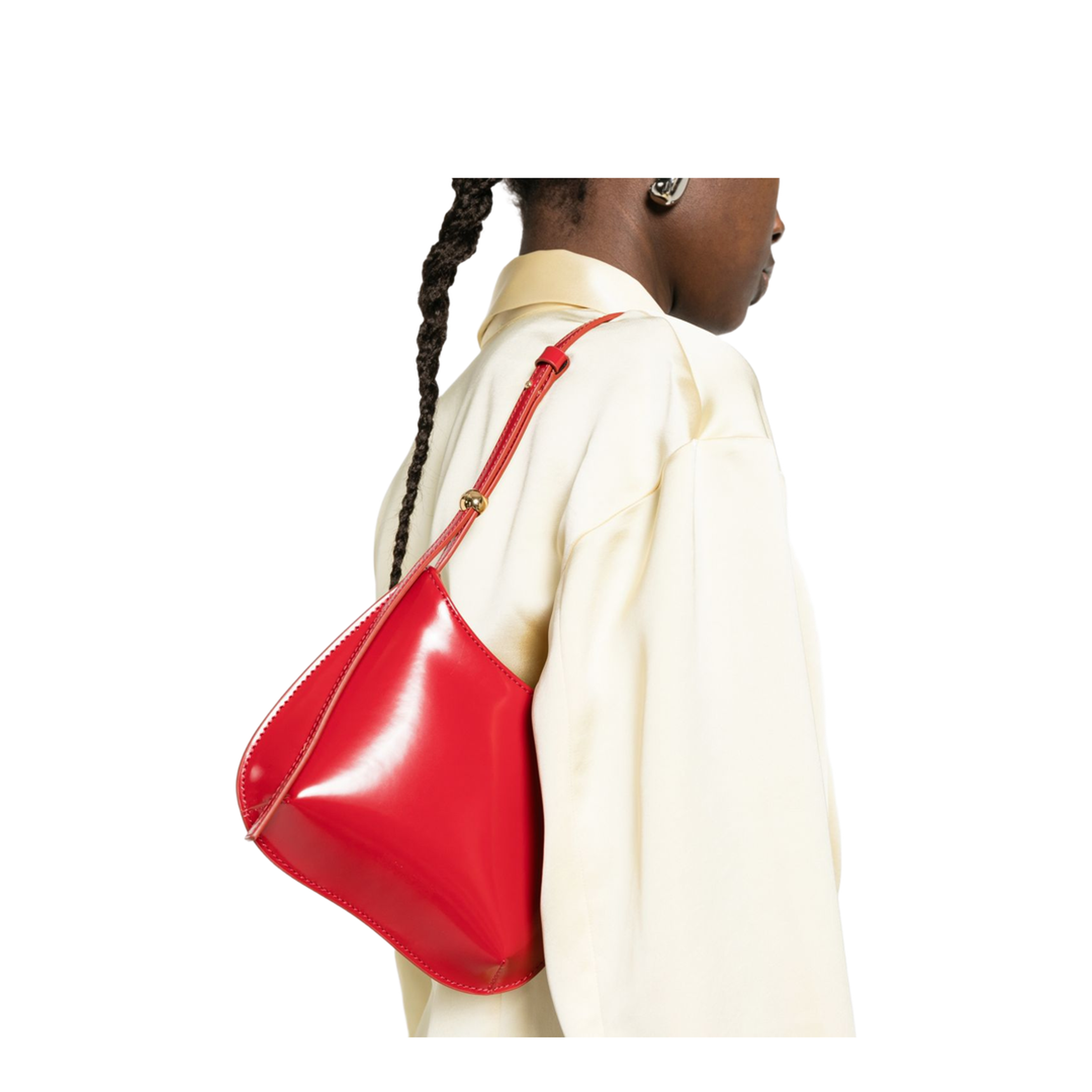 Le Petit Bisou Calf Leather Shoulder Bag - Red - Image 3
