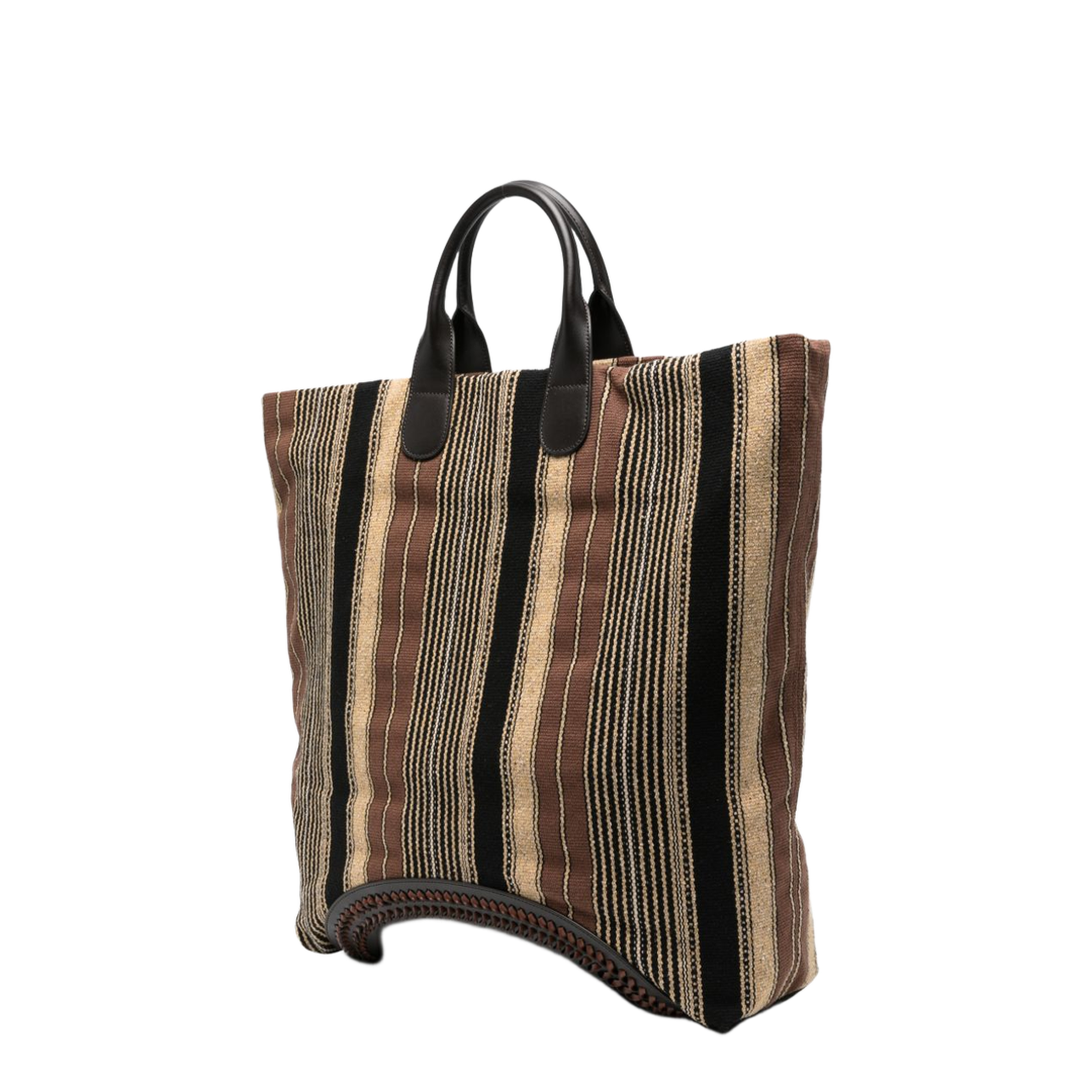 Runway Large Woven Textile Shopper Bag - Brown - Image 3