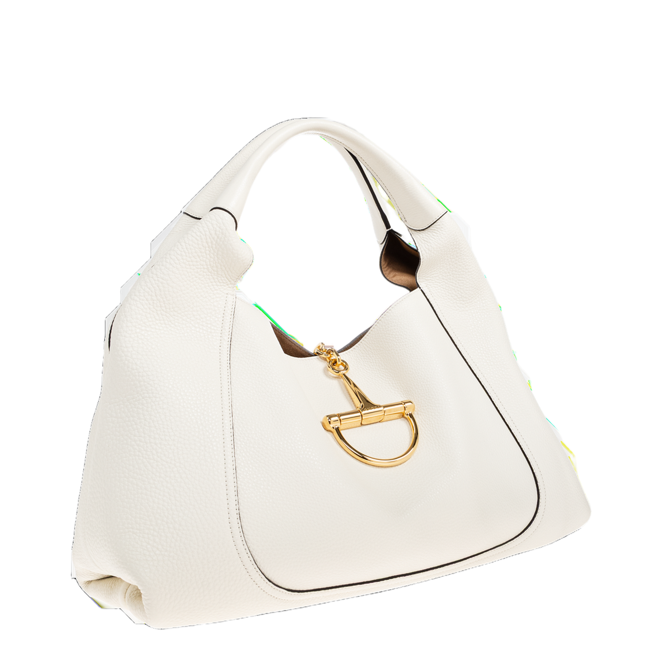 Softbit Maxi Grainy Leather Shoulder Bag - White - Image 3