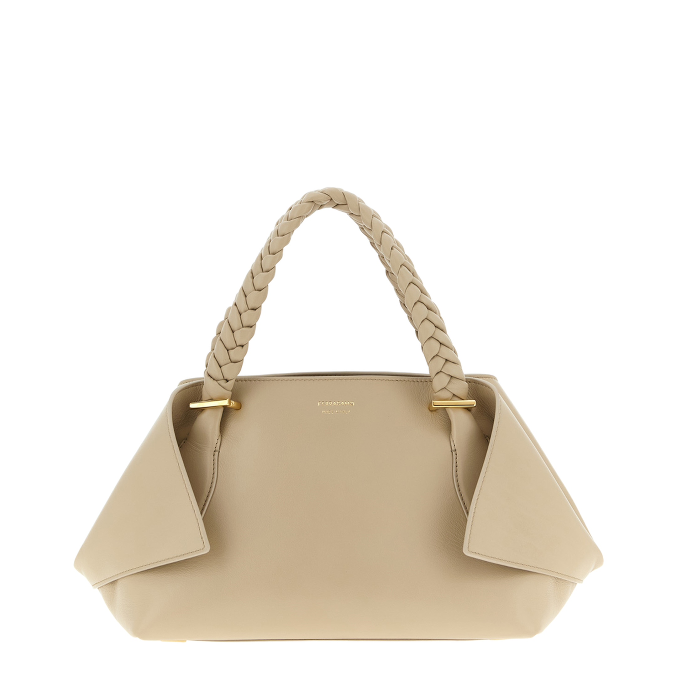 Handbag (M) Leather Beige - Image 1