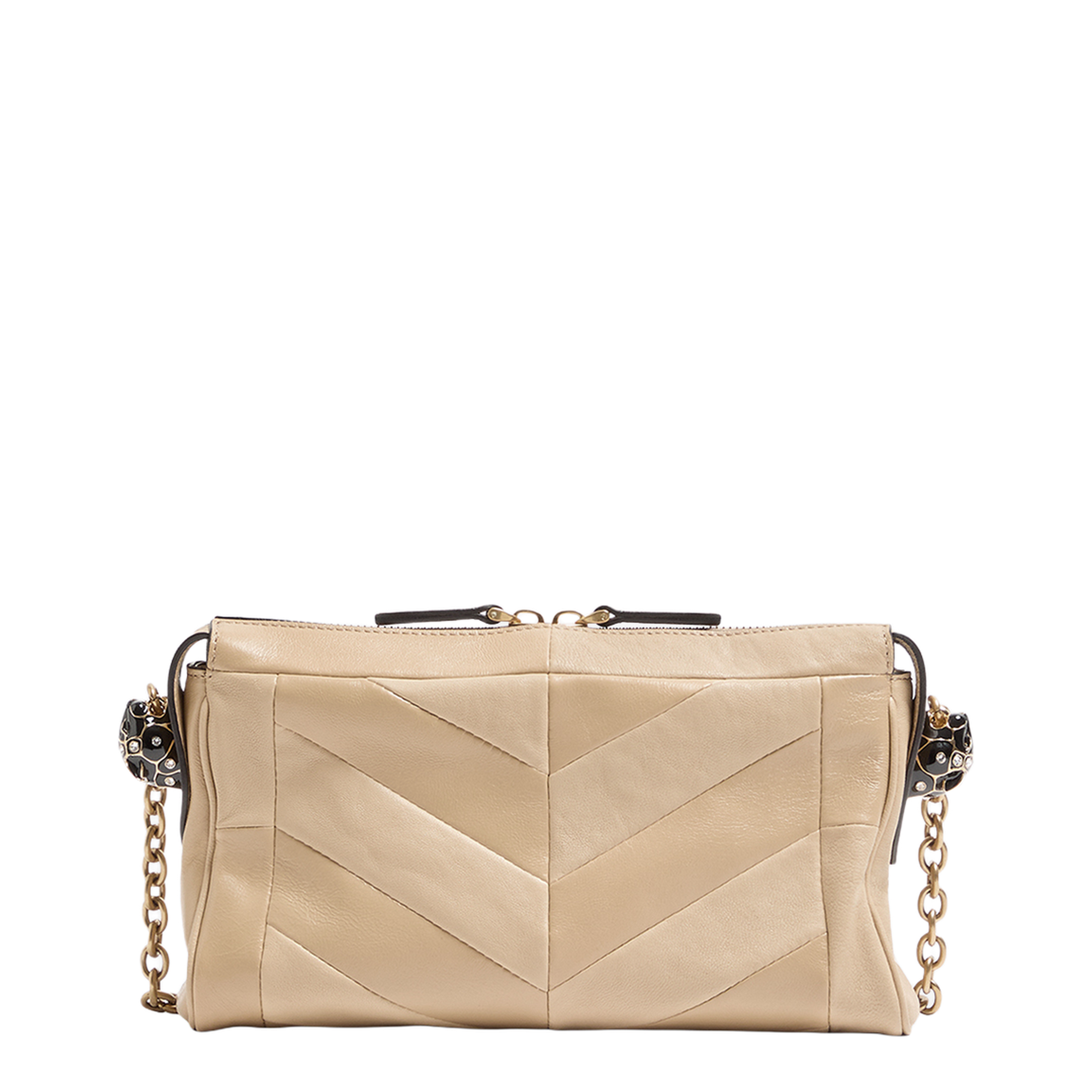 Panthea Small Nappa Leather Shoulder Bag - Gold Beige - Image 3