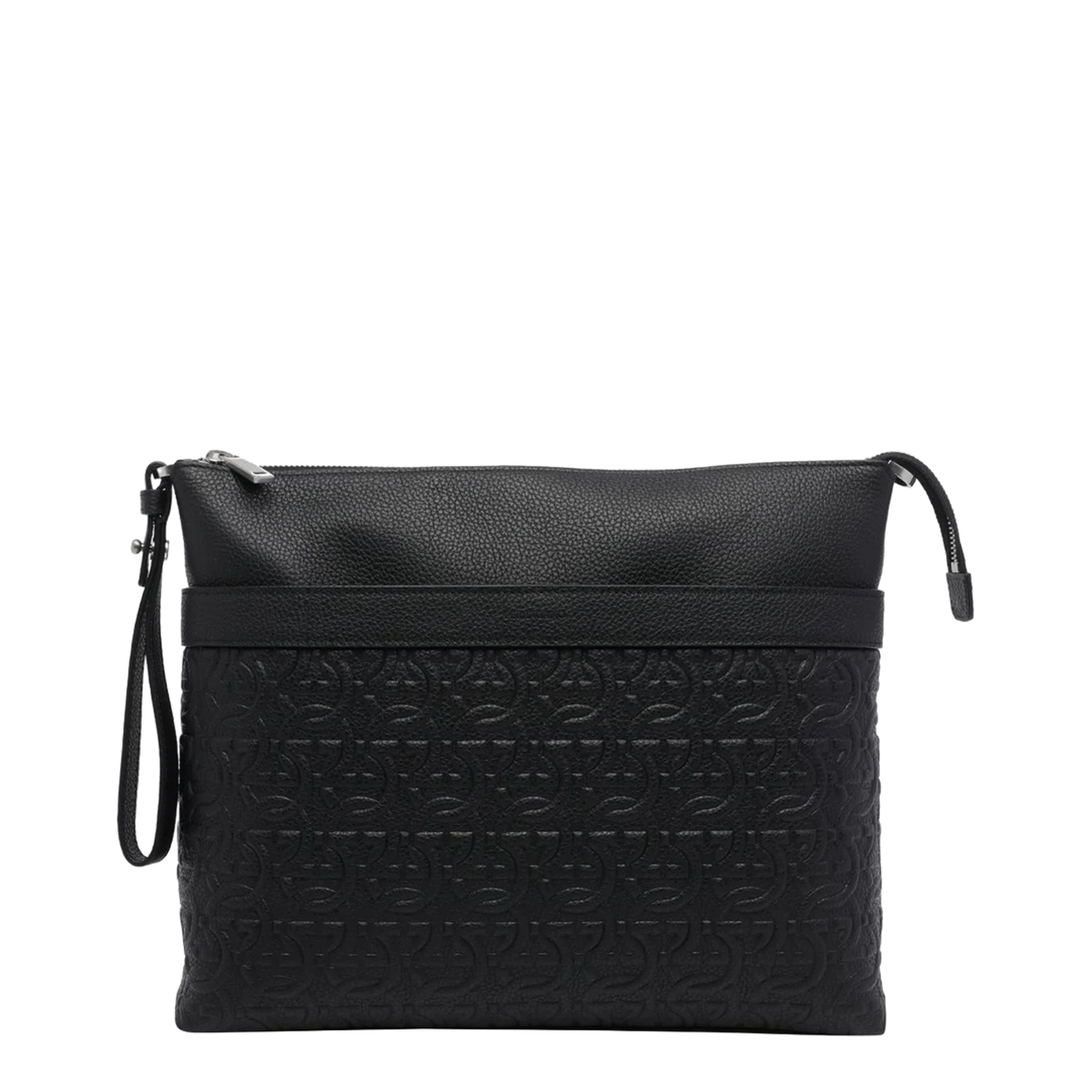Gancini Calfskin Crossbody Bag - Black - Image 1