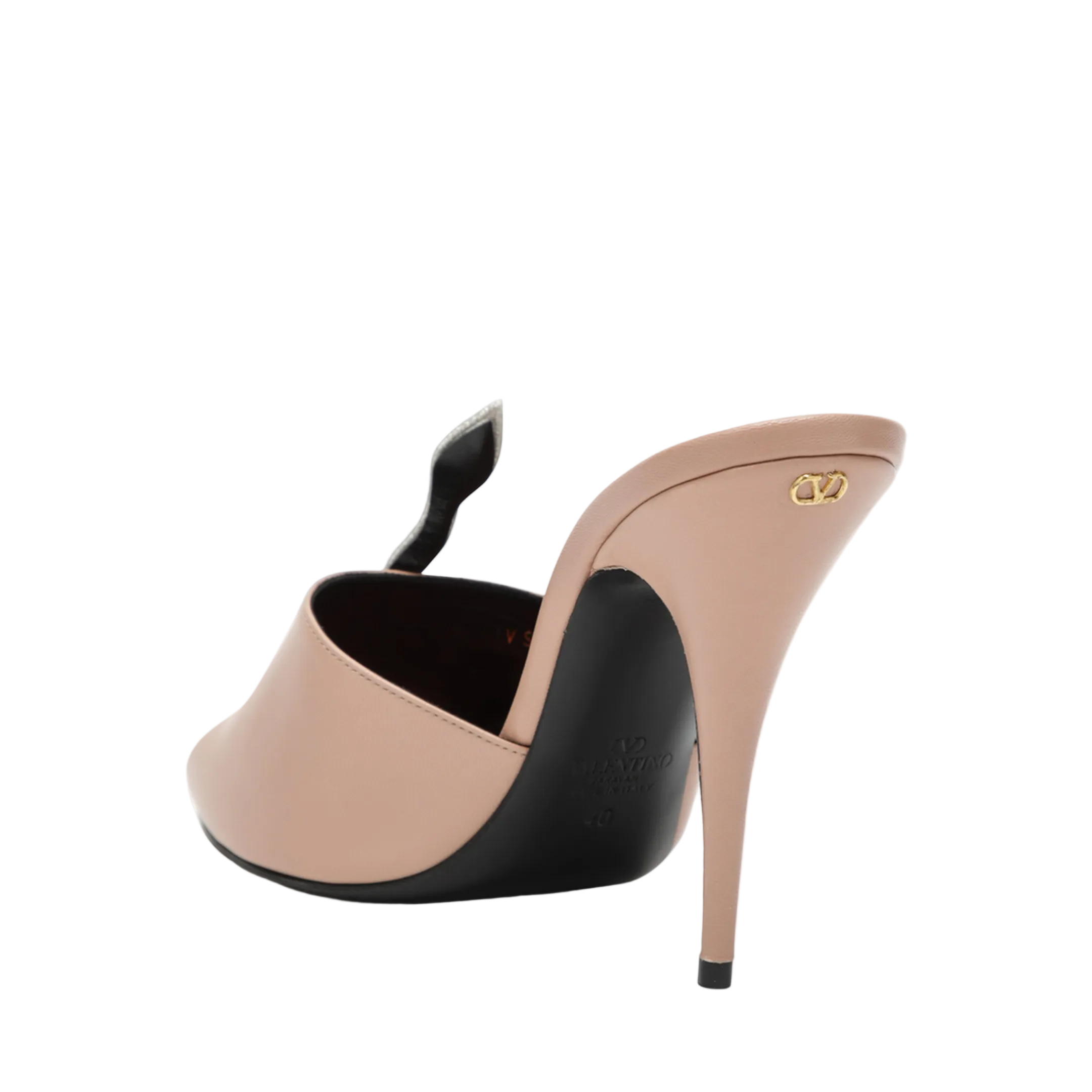 Powder Pink Slide Sandal Coeur Vipère In Kidskin - Image 2