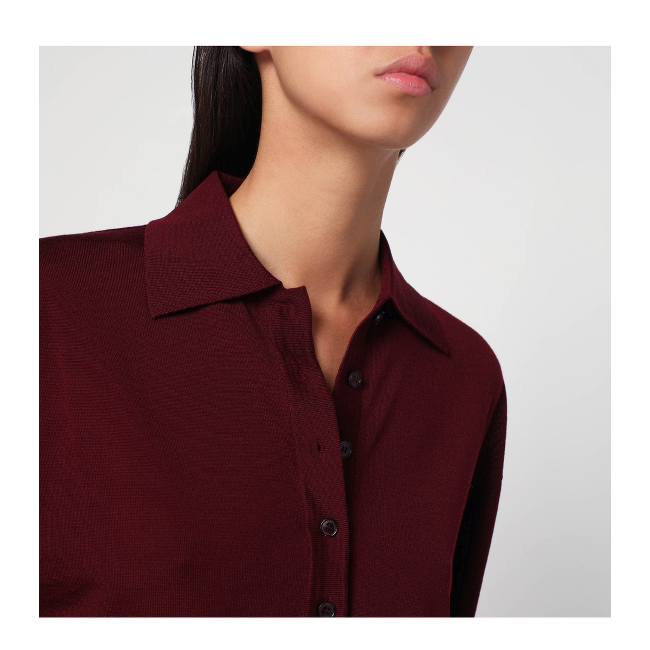 Layered Bordeaux Wool Polo - Image 2