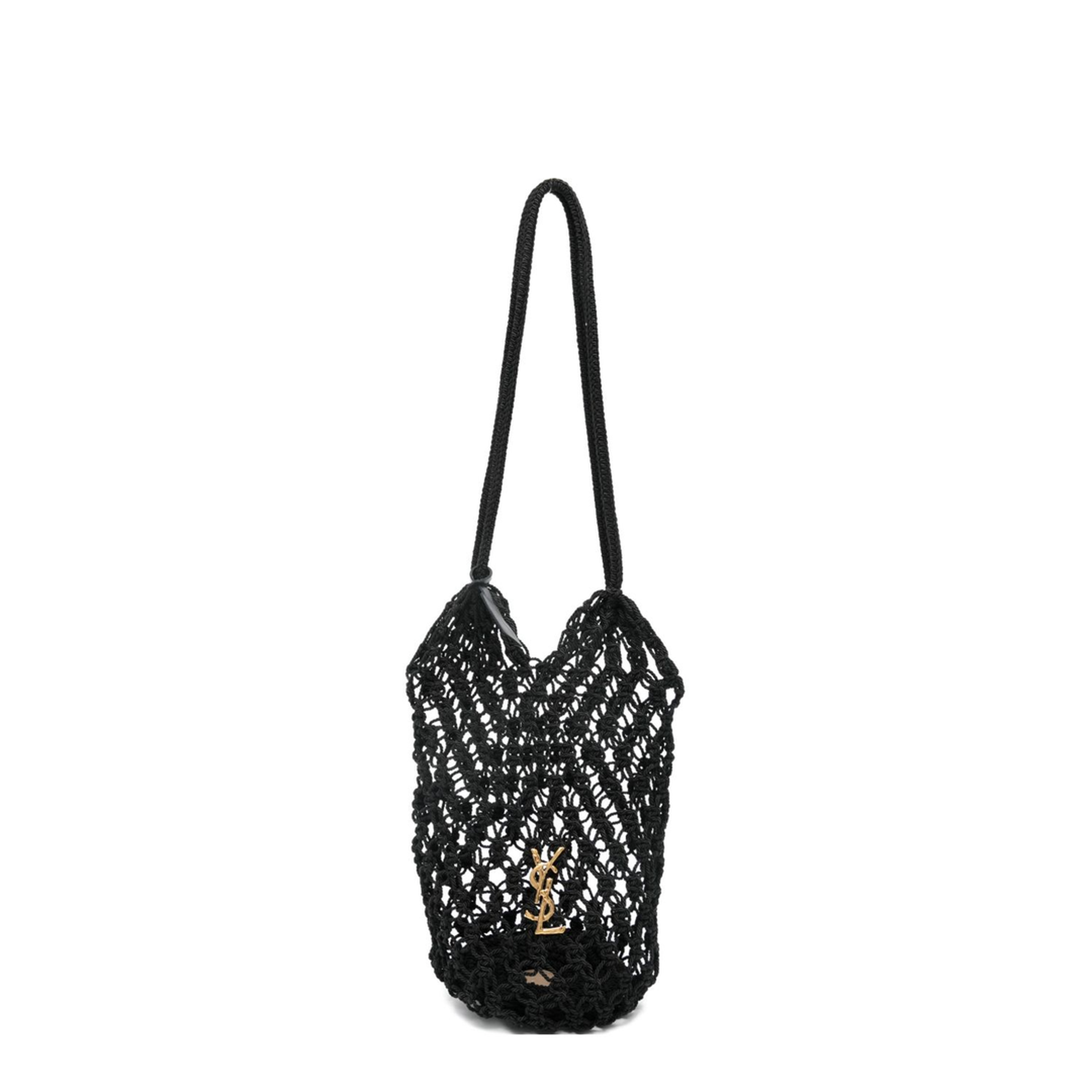 Cassandre Large Crochet Tote Bag - Black - Image 1