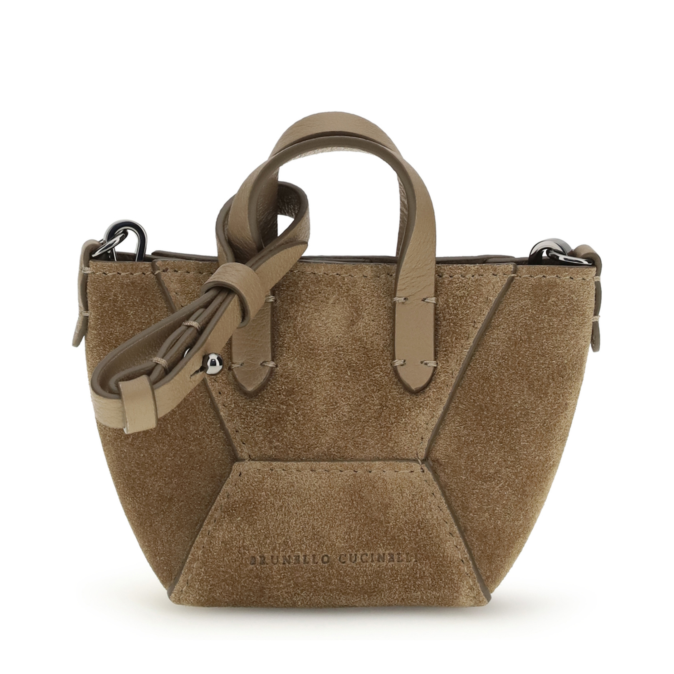 Mini Suede Shoulder Bag - Brown - Image 1