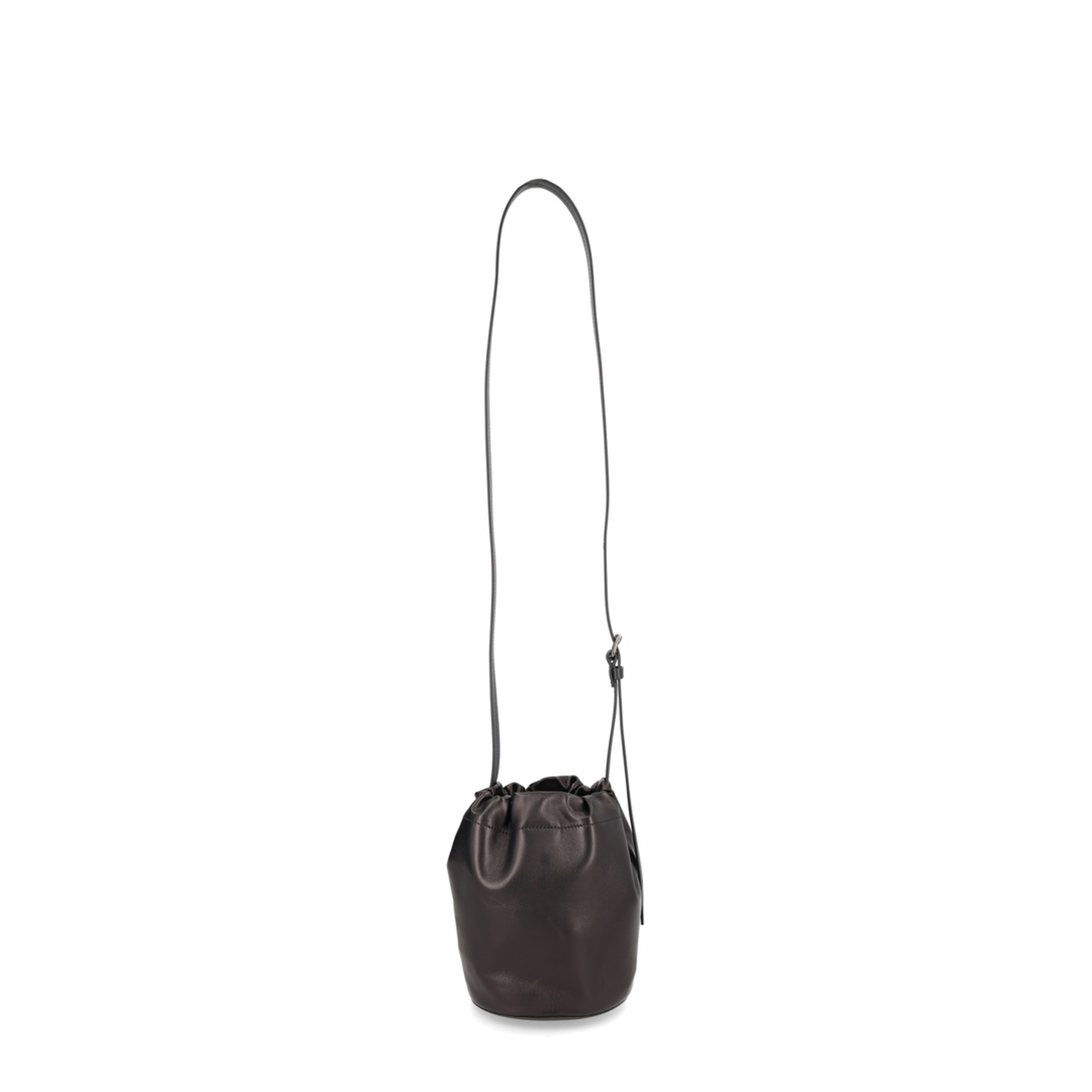 Draw-String Ovine Leather Pouch - Noir - Image 3
