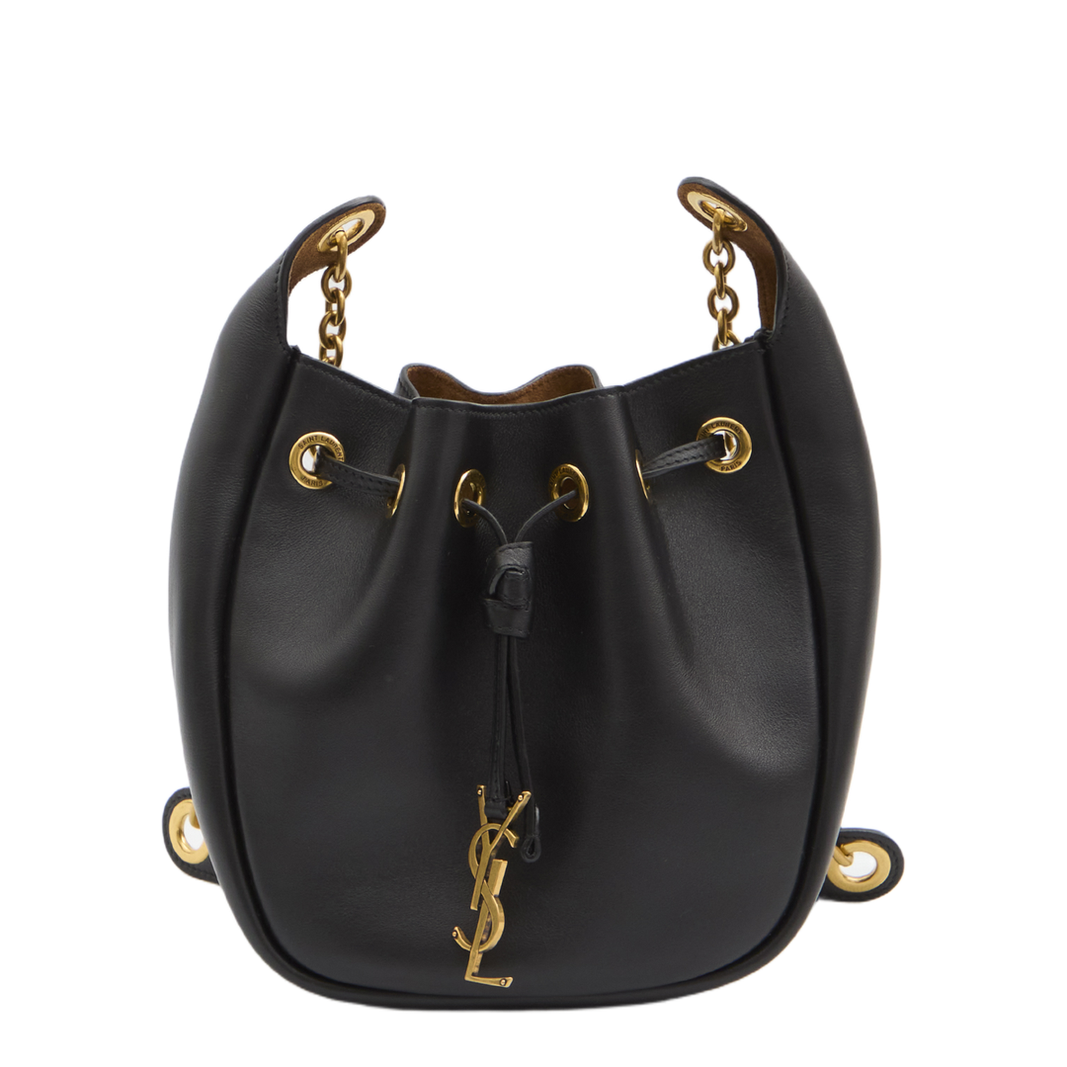 Supple Medium Leather Bucket Bags - Black - Image 1