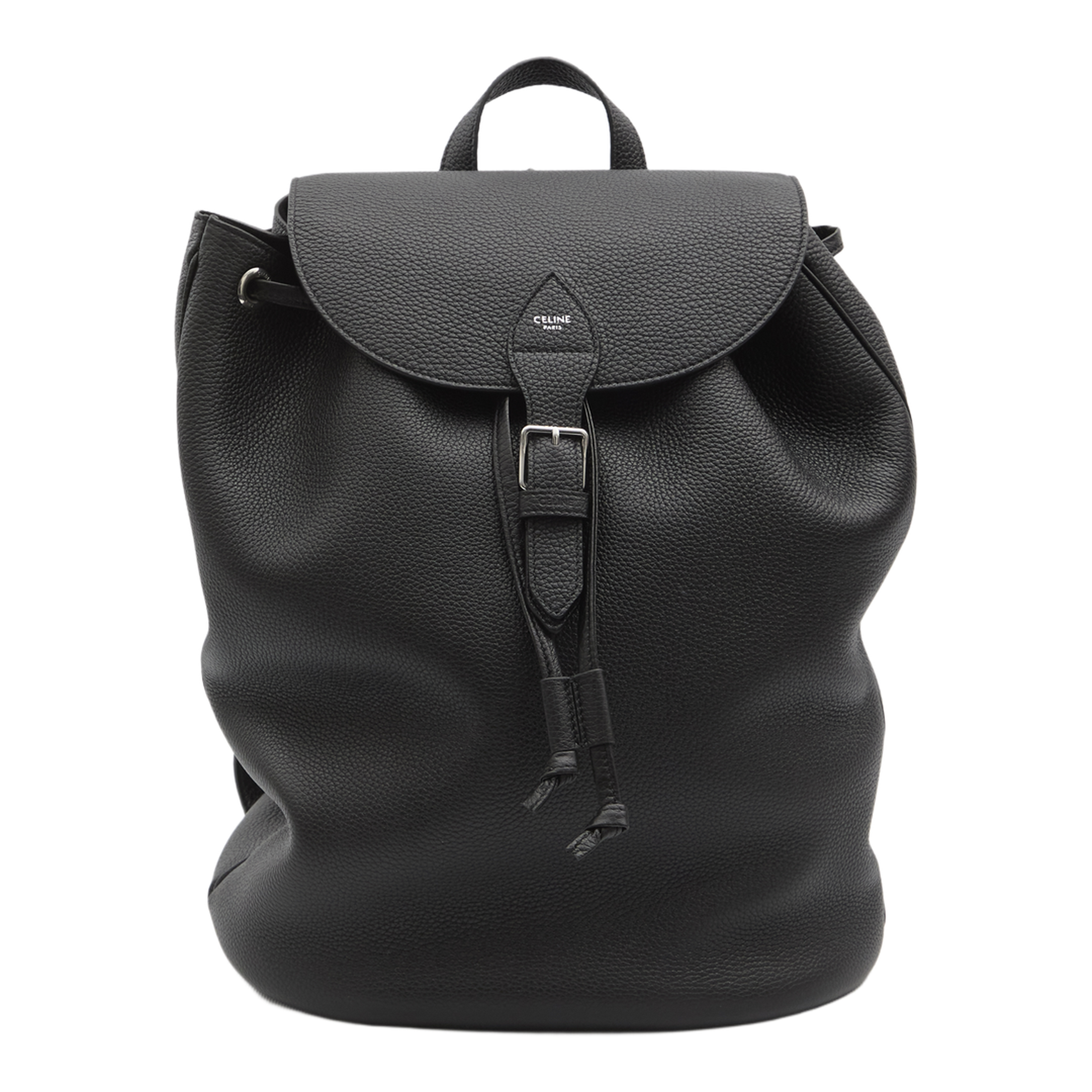 Folco Large Calfskin Backpack - Black - Image 1