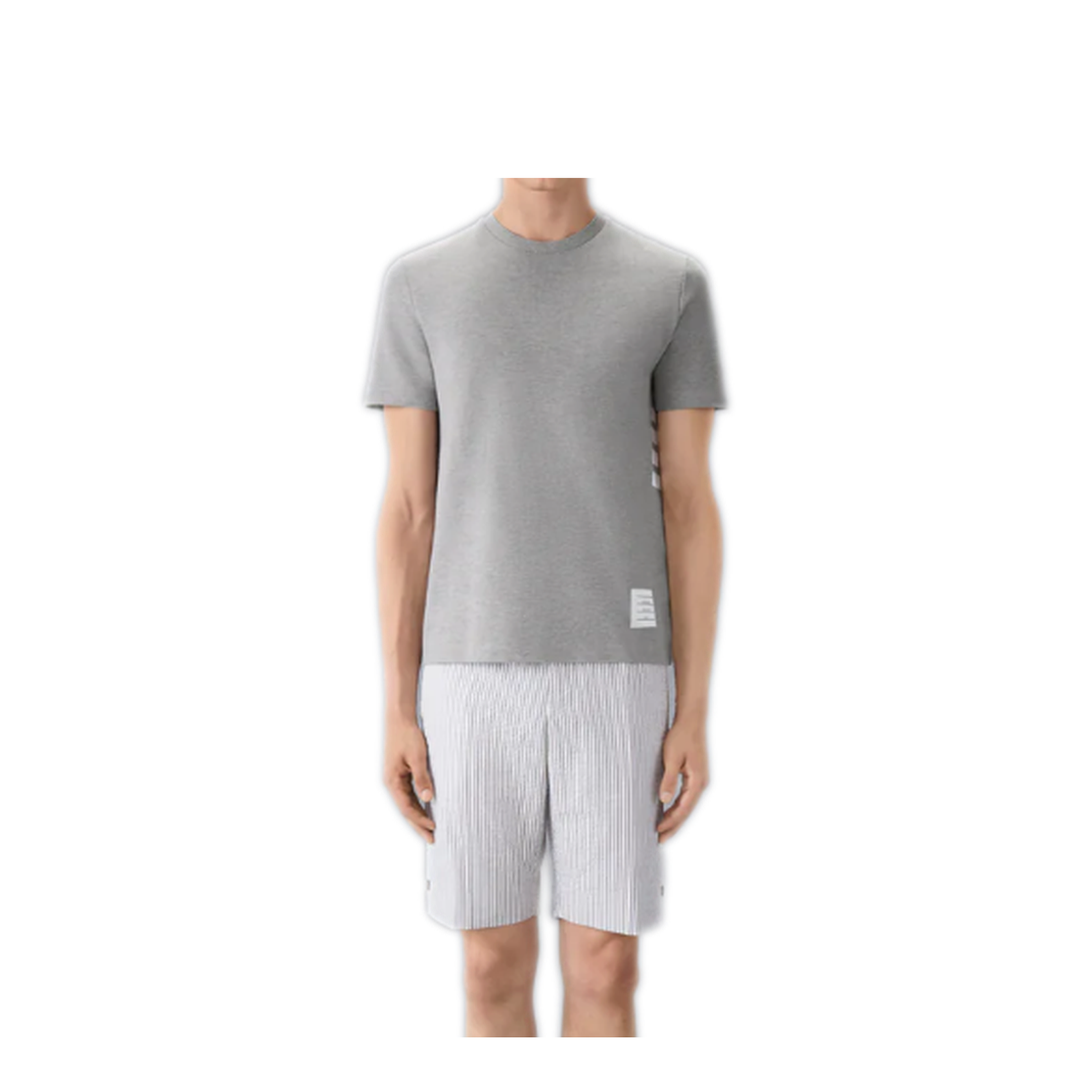 Short Sleeve Tee with Engineered 4 Bar Stripe in Classic Pique - Image 2