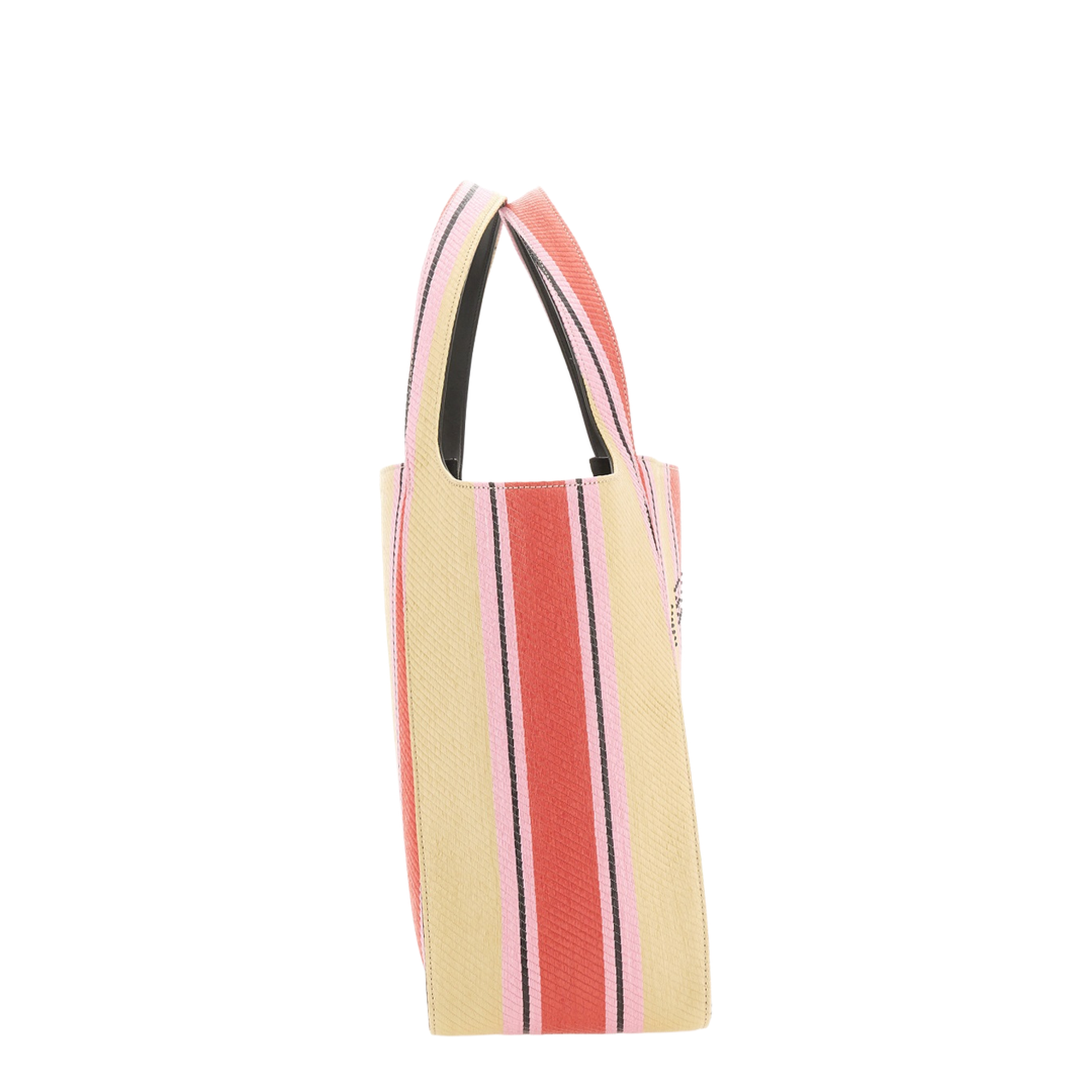 Barbes Small Lambskin Tote - Candy Pink/Black/White - Image 4