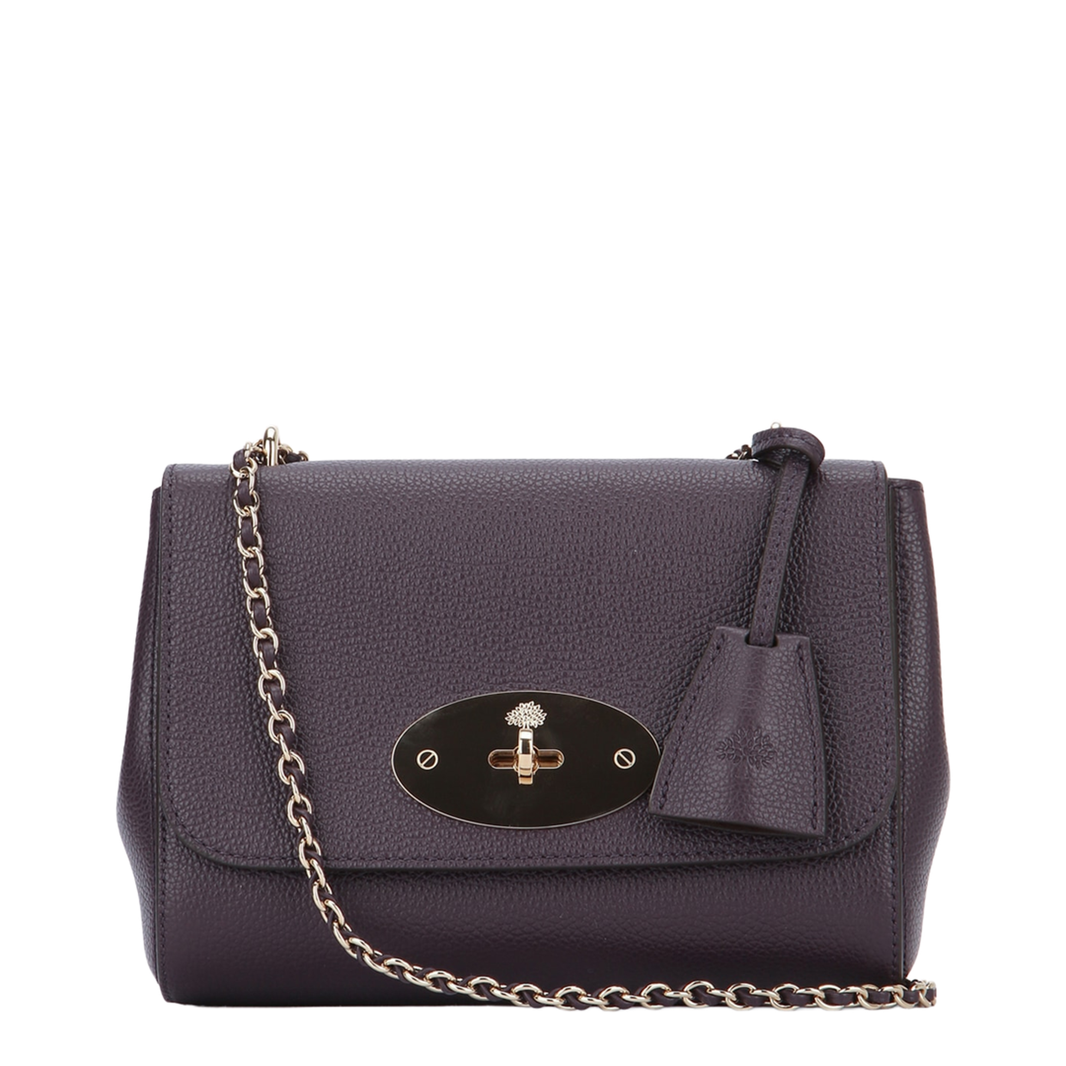 Lily Small Classic Grain Crossbody - Deep Aubergine - Image 1
